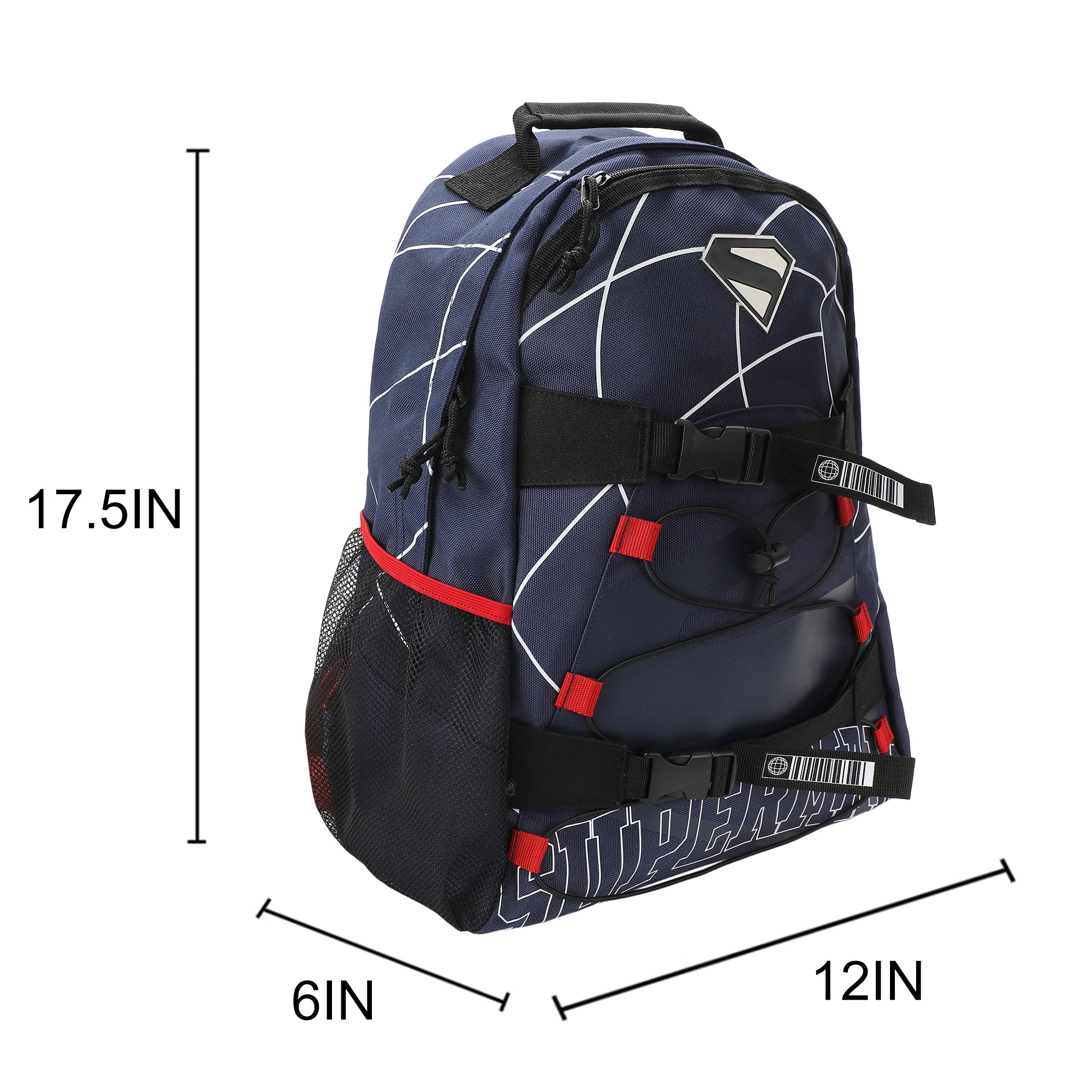 Superman Web Logo 17.5" Blue Backpack