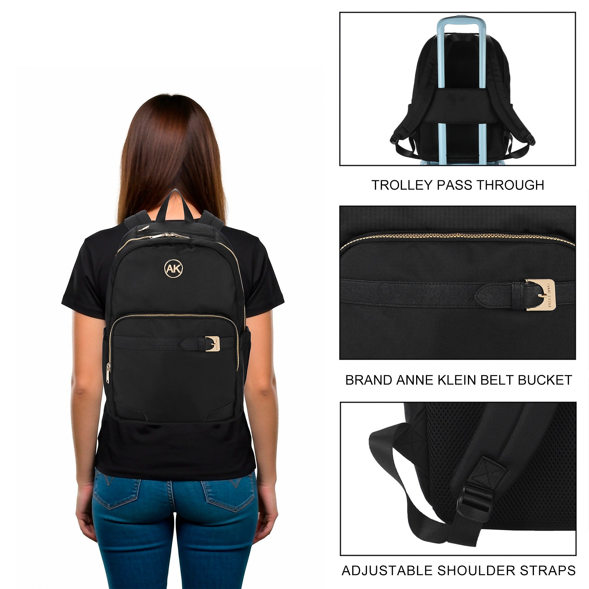 Anne Klein AK Adult Black 17” Backpack