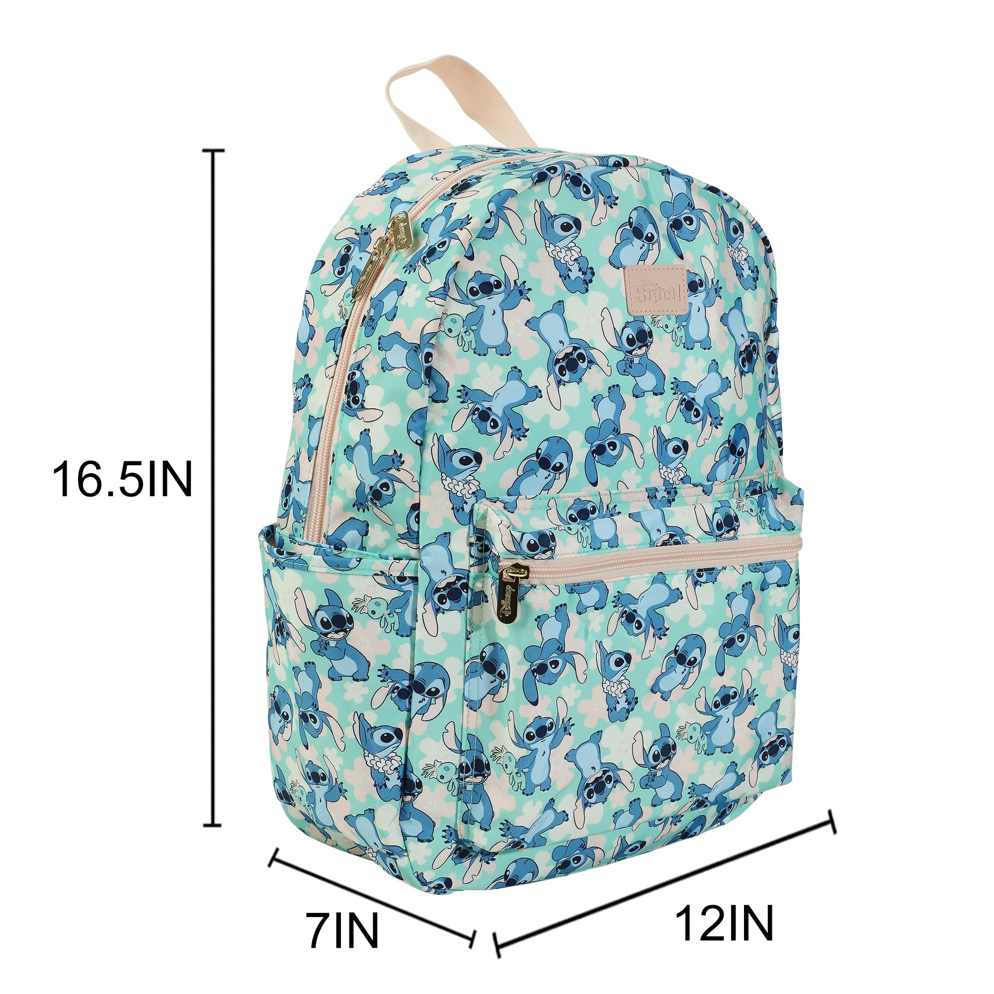 Disney's Stitch All-Over Print Adult 16.5" Nylon Adult Travel Backpack