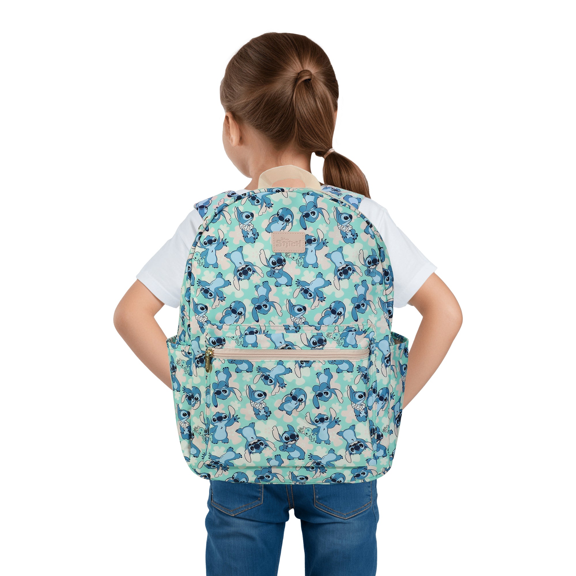 Disney's Stitch All-Over Print Adult 16.5" Nylon Adult Travel Backpack