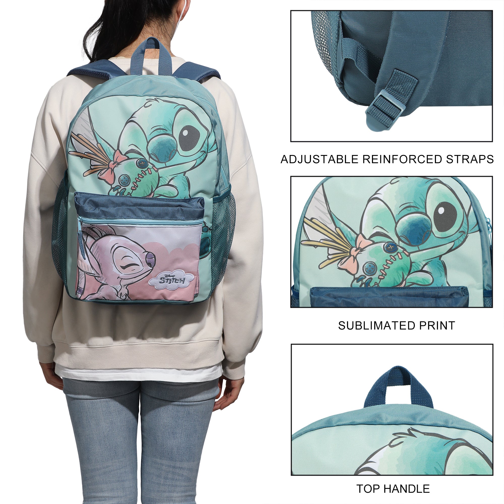 Disney Stitch & Angel 16" Backpack