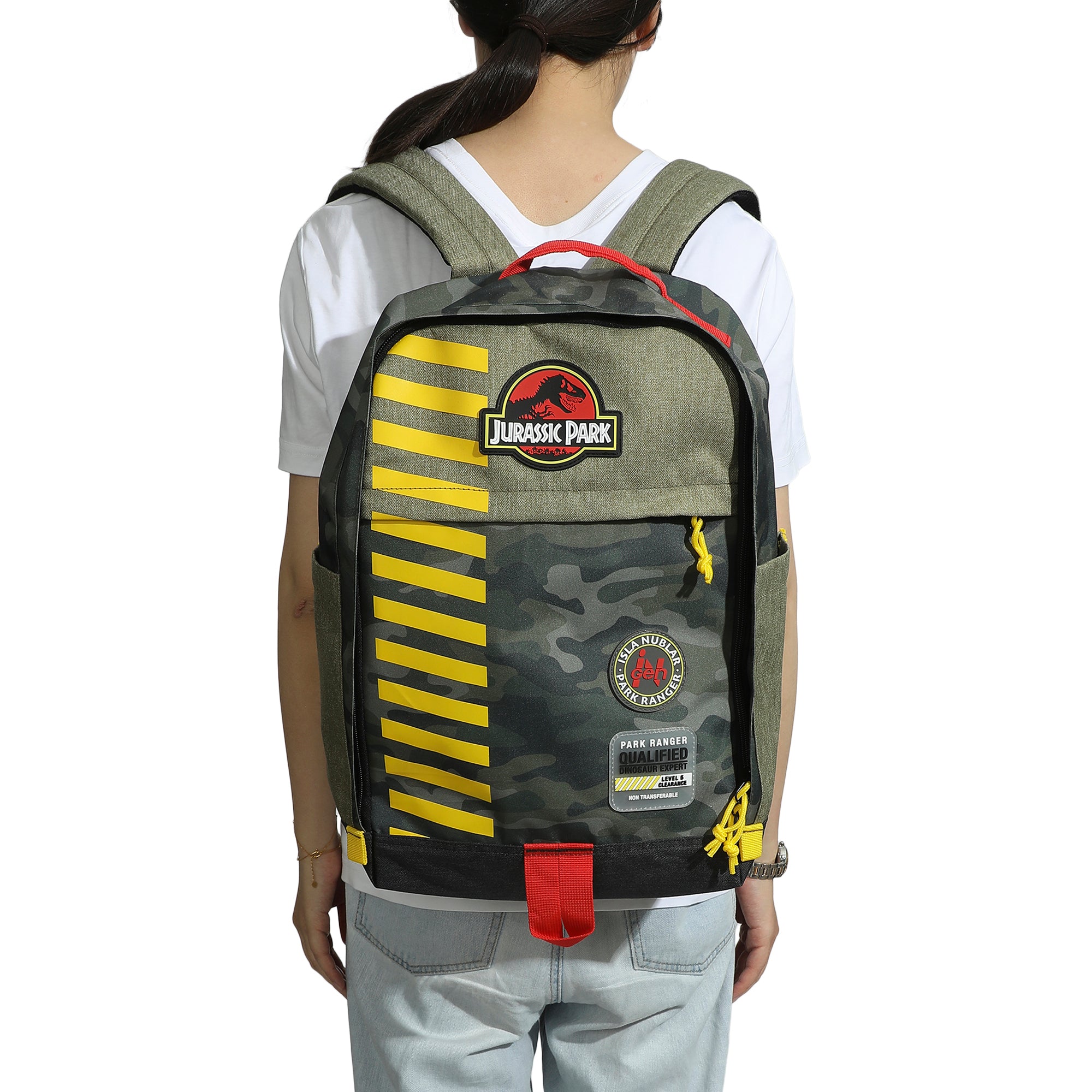 Jurassic Park Logo 16" Tan & Camo Backpack
