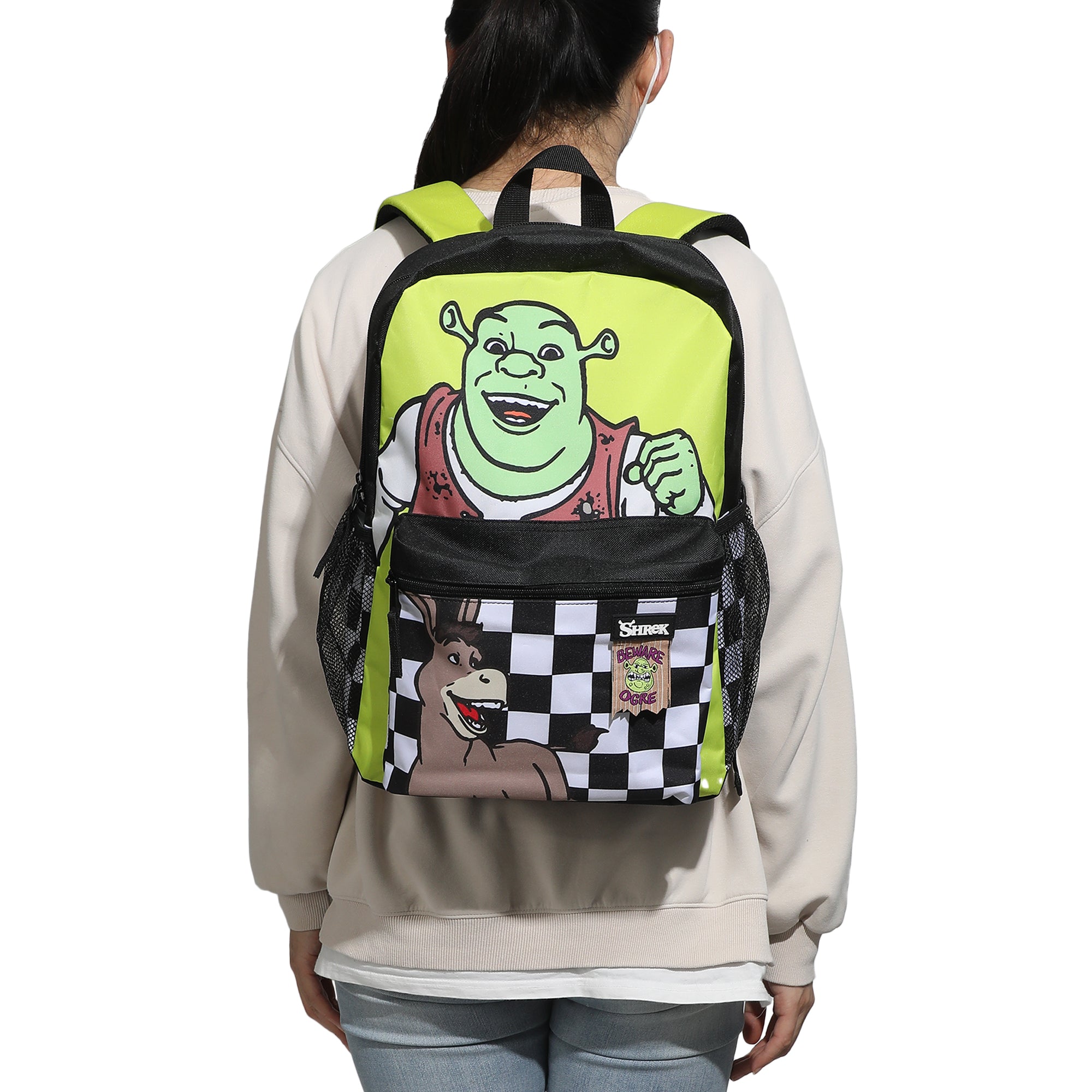 Shrek & Donkey Swamp & Checkered Backgrounds 16" Backpack