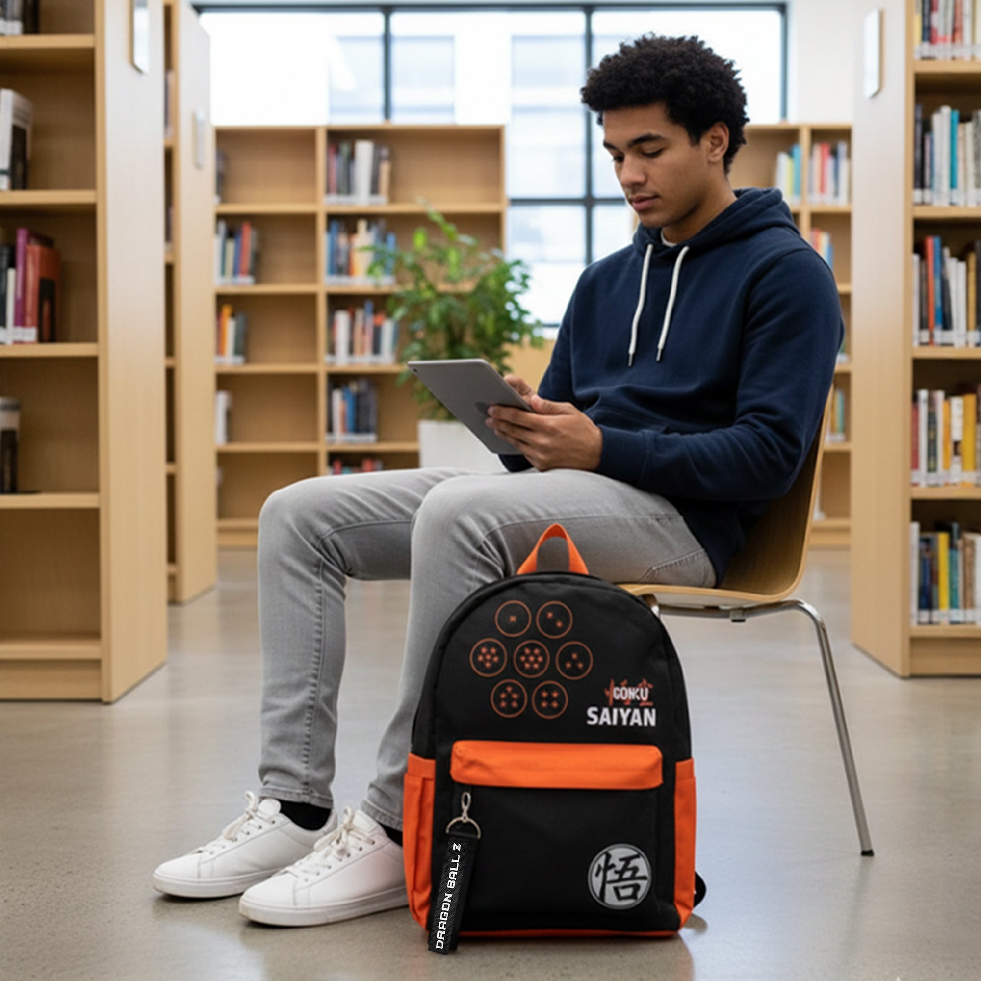 Dragon Ball Z Dragon Ball Line Art 16.5" Adult Black & Orange Backpack