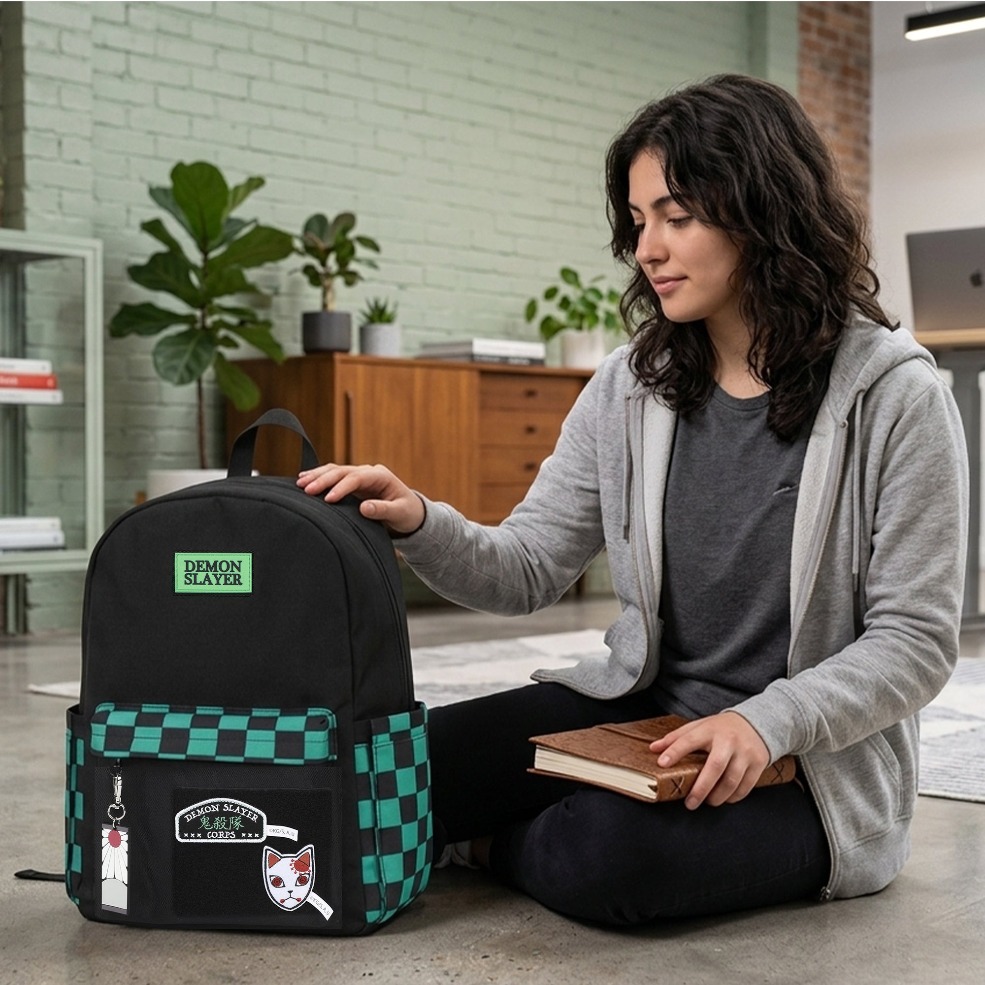 Demon Slayer Tanjiro-Inspired 16.5" Adult Black Backpack
