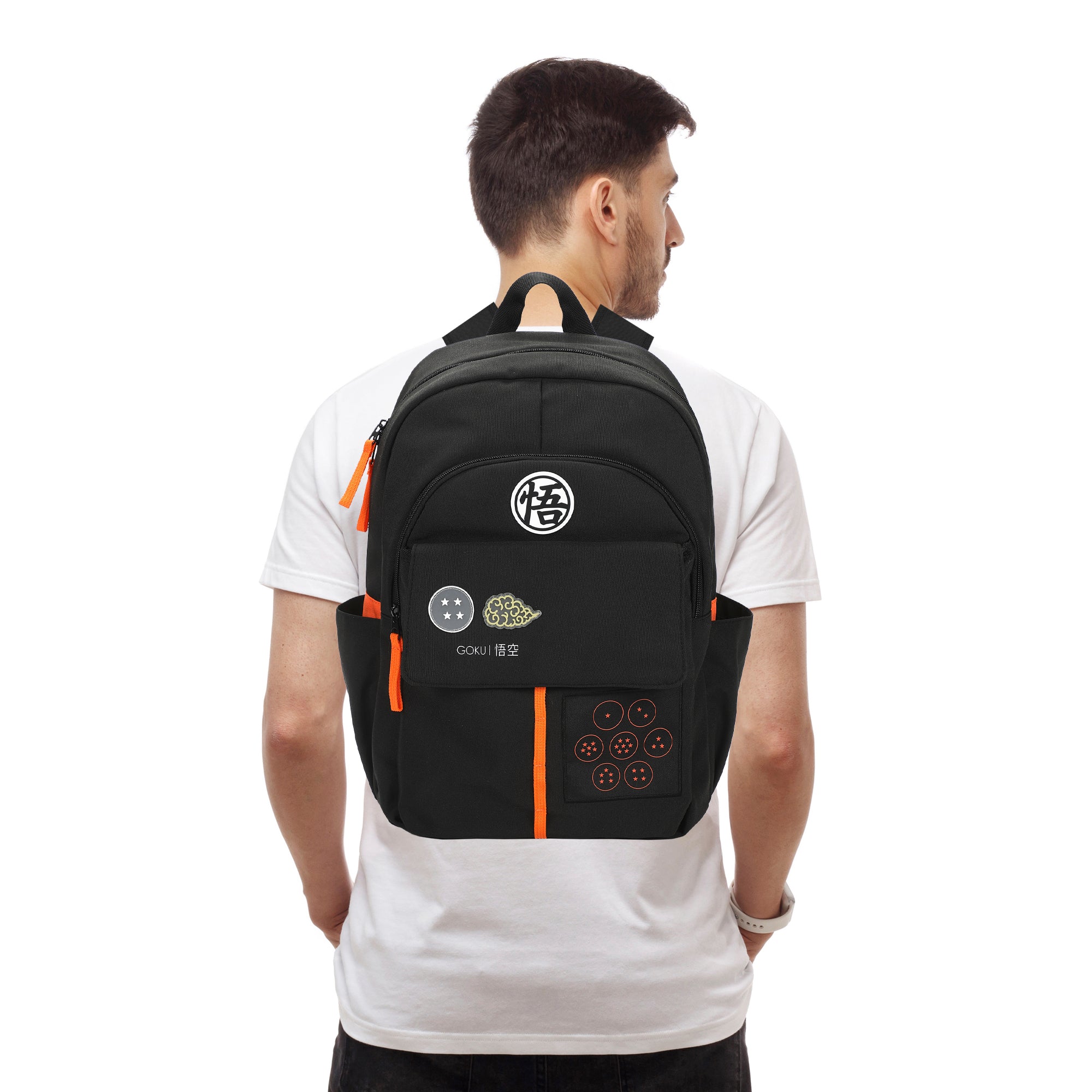 Dragon Ball Z Goku Symbols Black 17.5” Adult Commuter Backpack