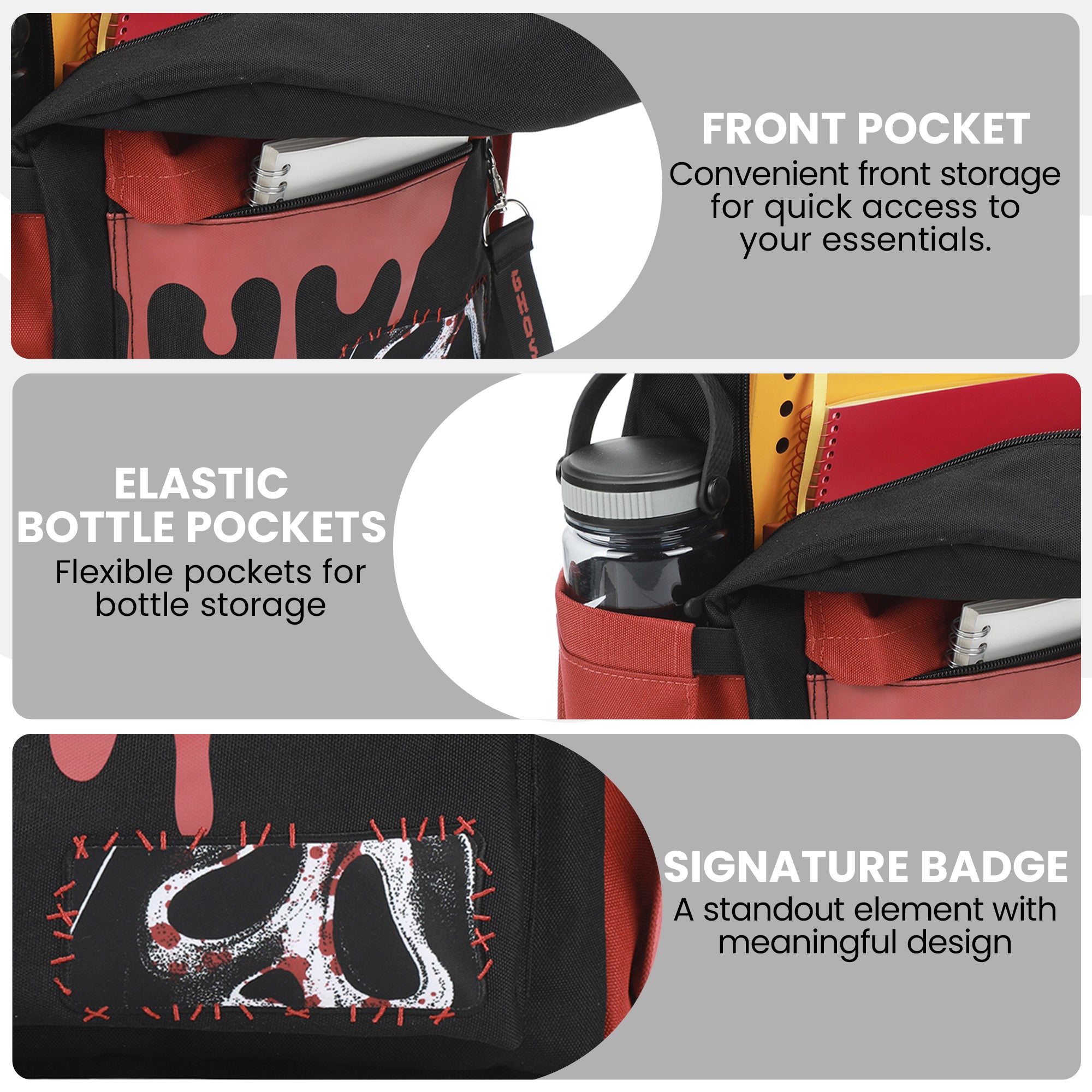 Ghostface Masks & Blood Drip Adult 16.5" Black Backpack