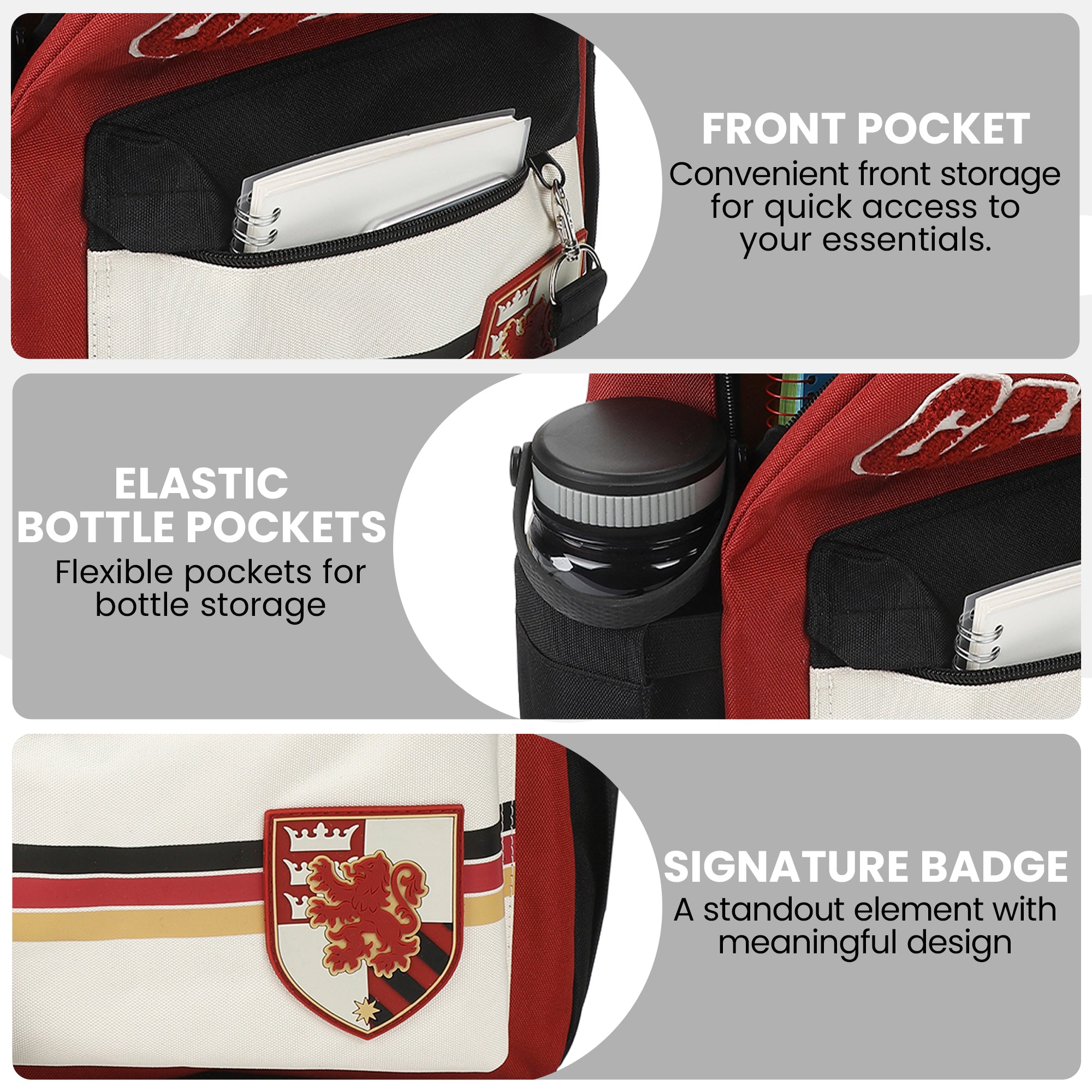 Harry Potter Gryffindor Crest 16.5" Adult Red Backpack
