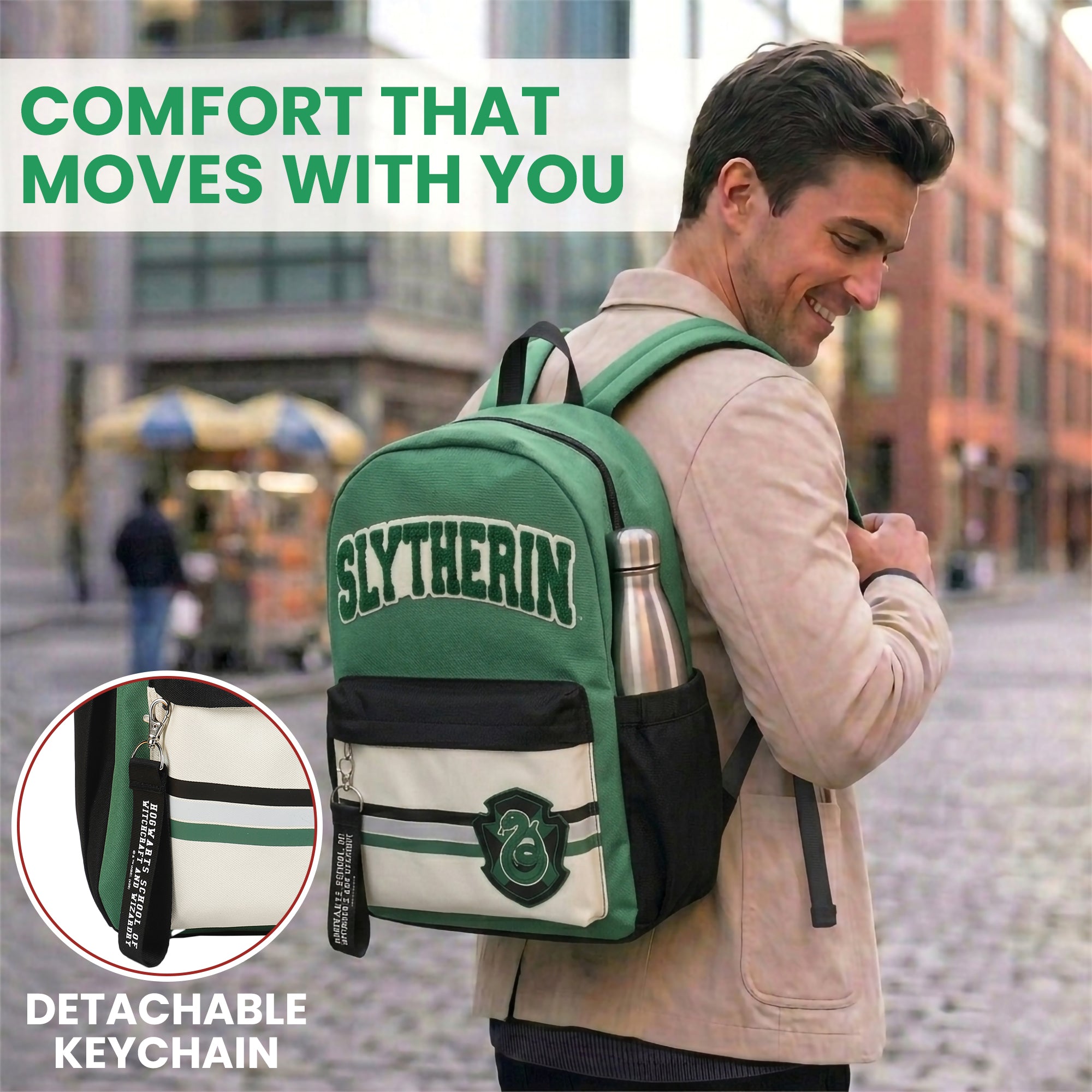Harry Potter Slytherin Crest 16.5" Adult Green Backpack