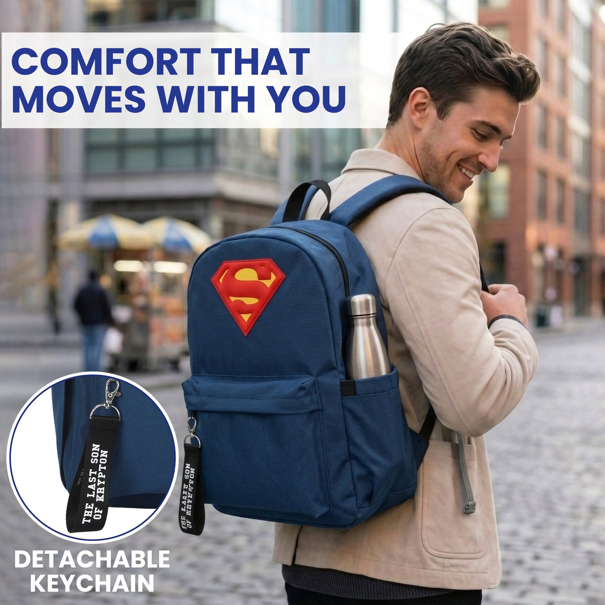 Superman Logo 16.5" Adult Blue Backpack