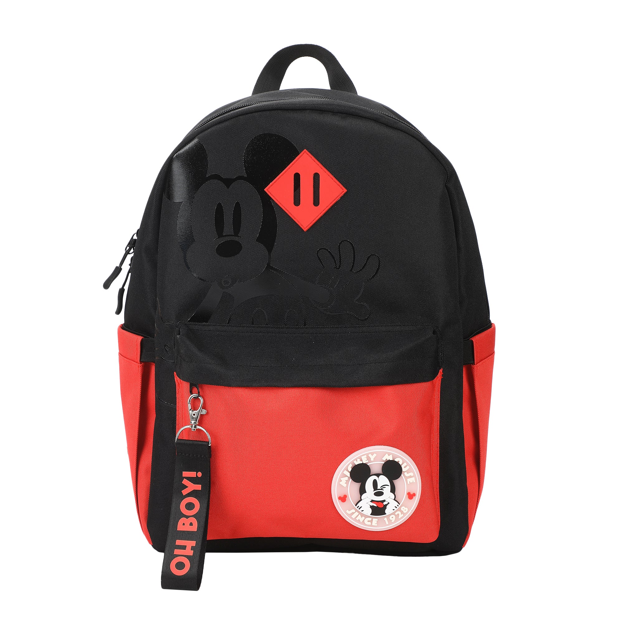 Disney Mickey Mouse Character Face 16.5" Adult Black & Orange  Backpack