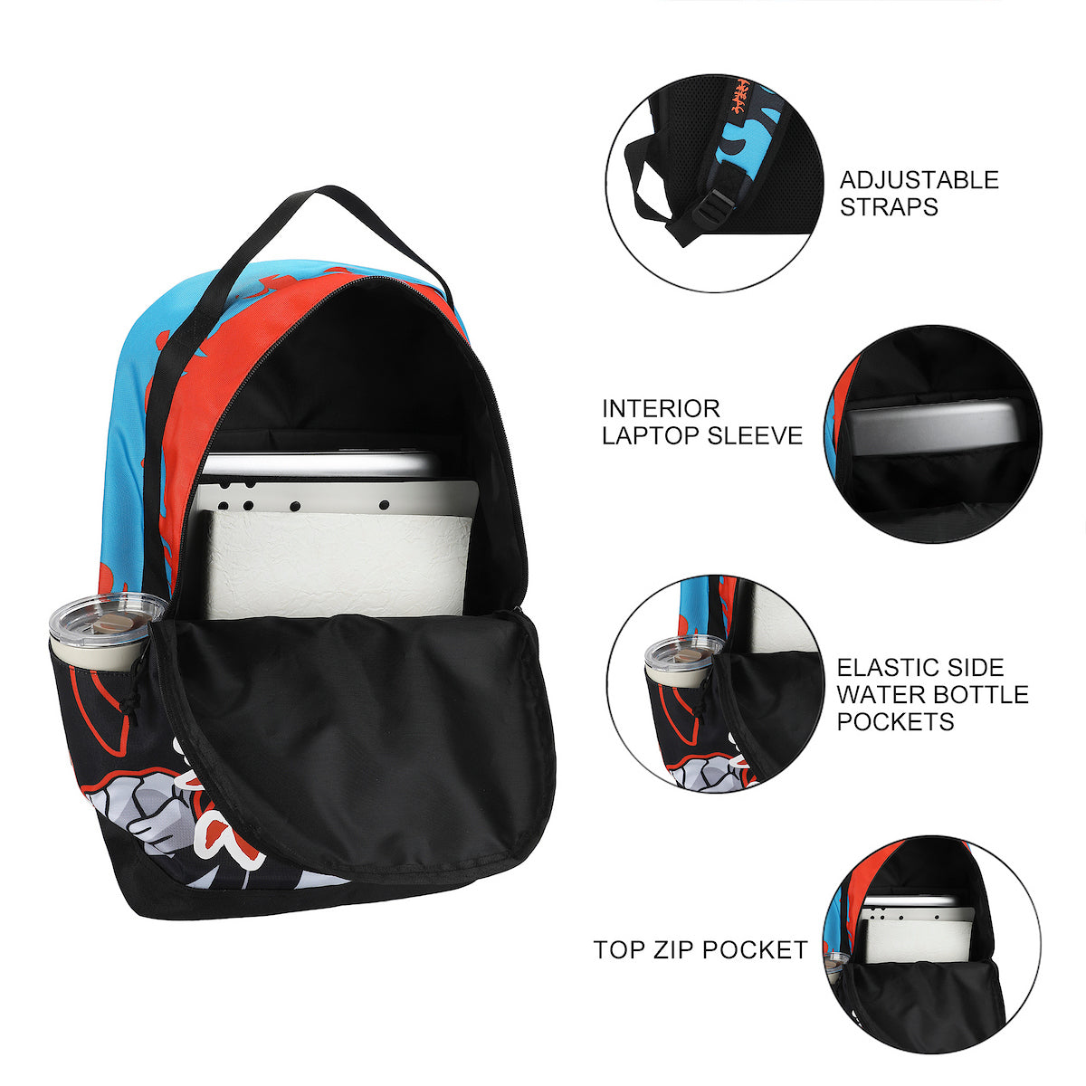 Naruto Shippuden Naruto & Kanji 18.5" Adult Backpack
