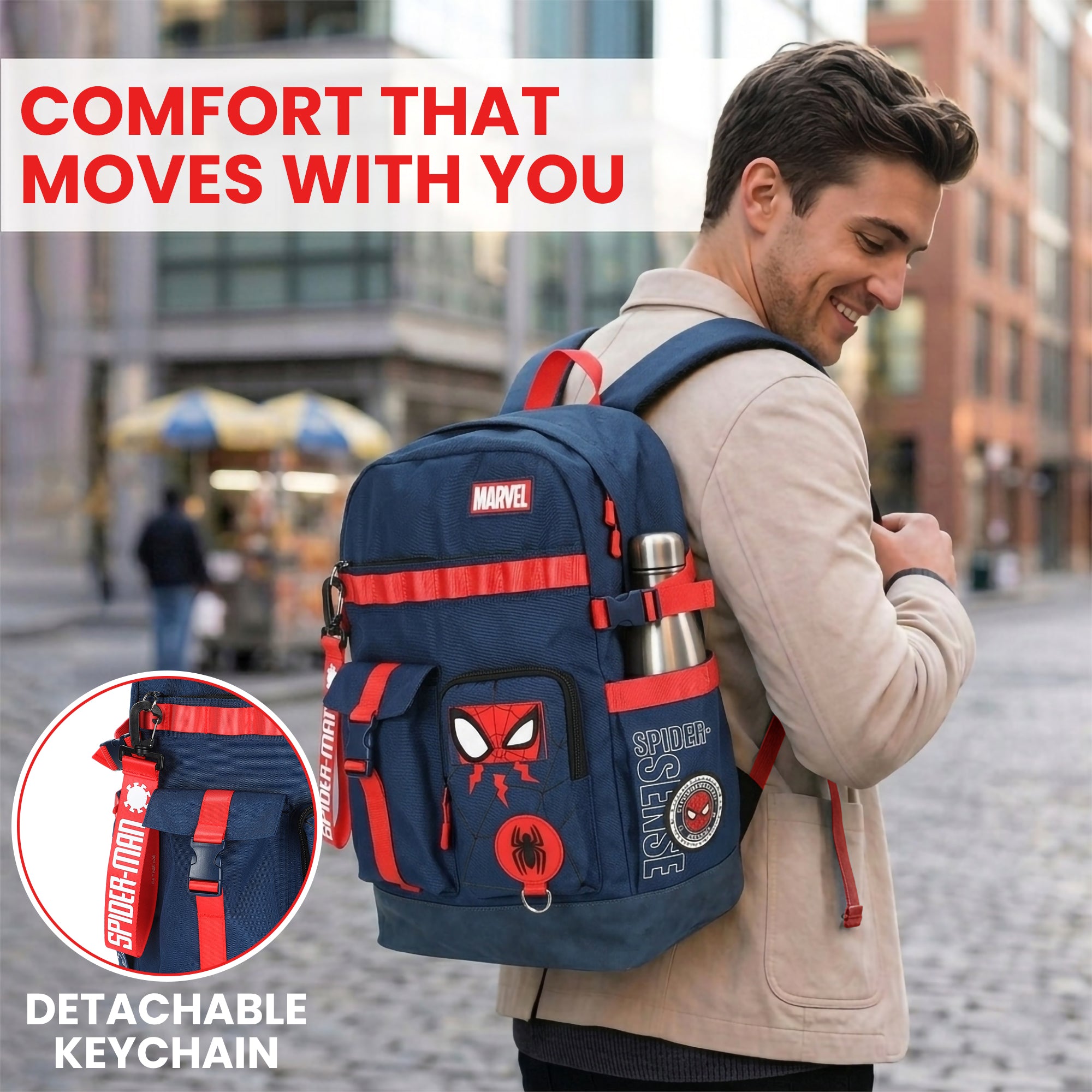Spider-Man Classic Chibi Spider-Man 18.5” Adult Navy Backpack