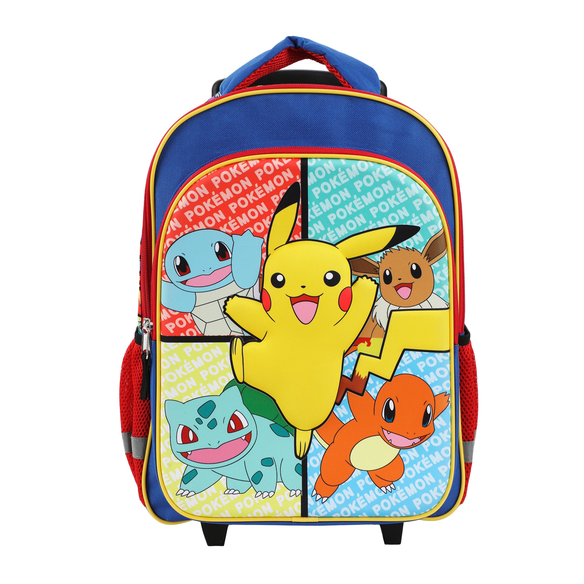 Pokemon Pikachu And Favorite Characters 16" Youth Rolling Backpack