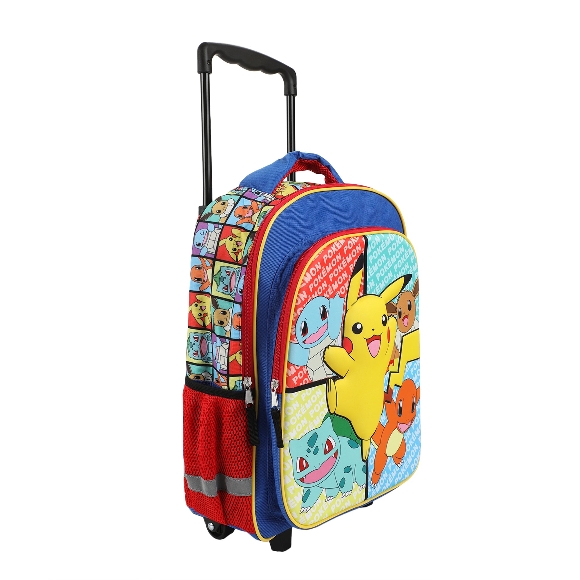 Pokemon Pikachu And Favorite Characters 16" Youth Rolling Backpack