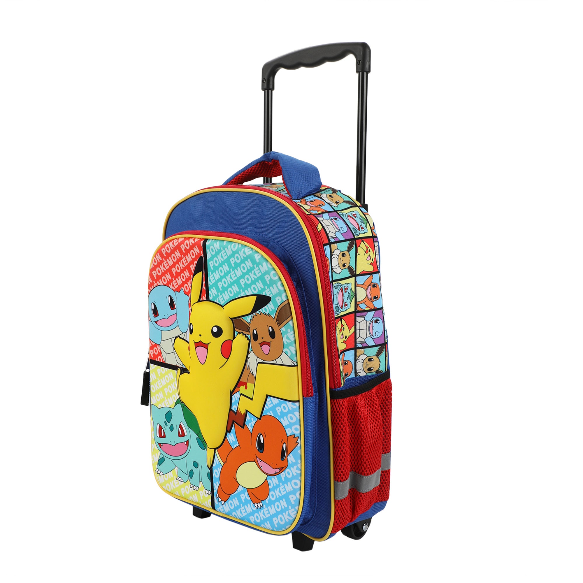 Pokemon Pikachu And Favorite Characters 16" Youth Rolling Backpack