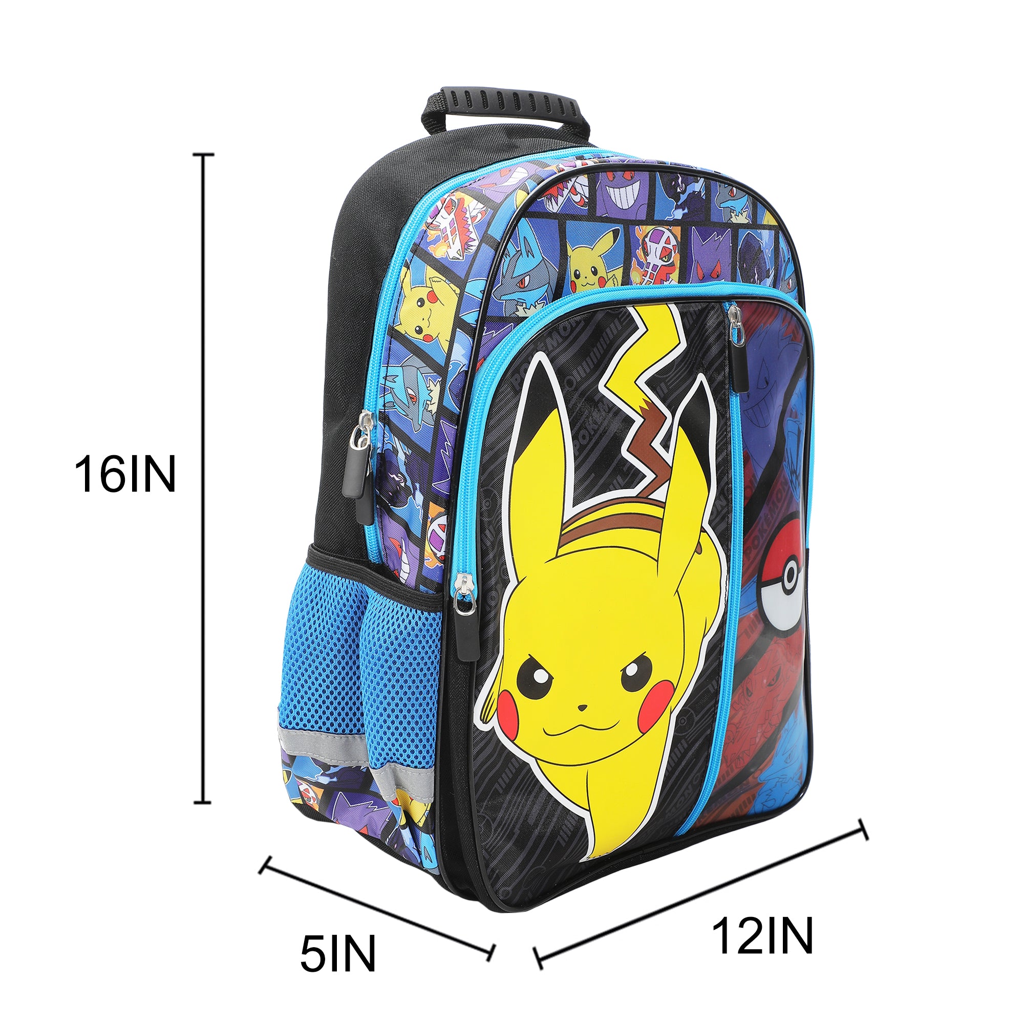 Pokemon Pikachu and Pokeball 16" Kid's Backpack For School And Travel