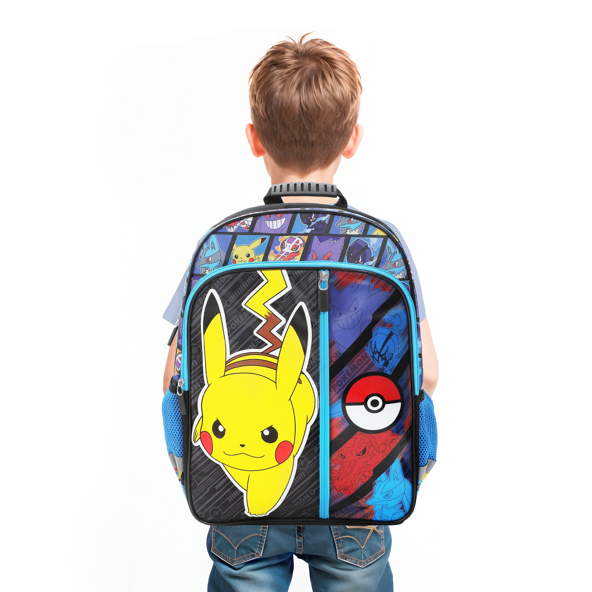 Pokemon Pikachu and Pokeball 16" Kid's Backpack For School And Travel