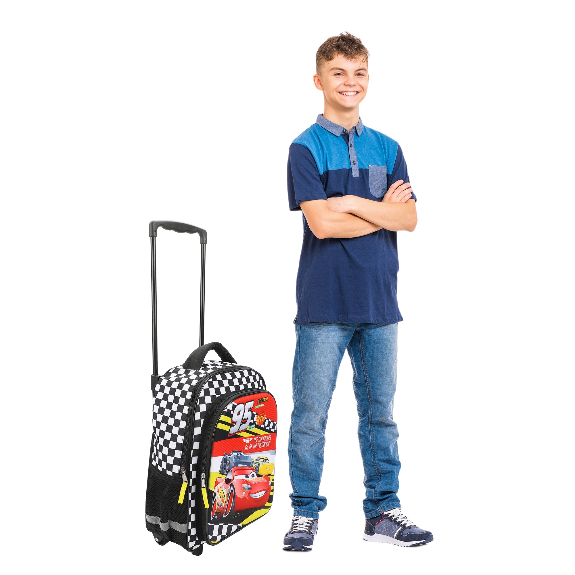 Pixar Cars Lightning McQueen 95 16" Rolling Travel Backpack