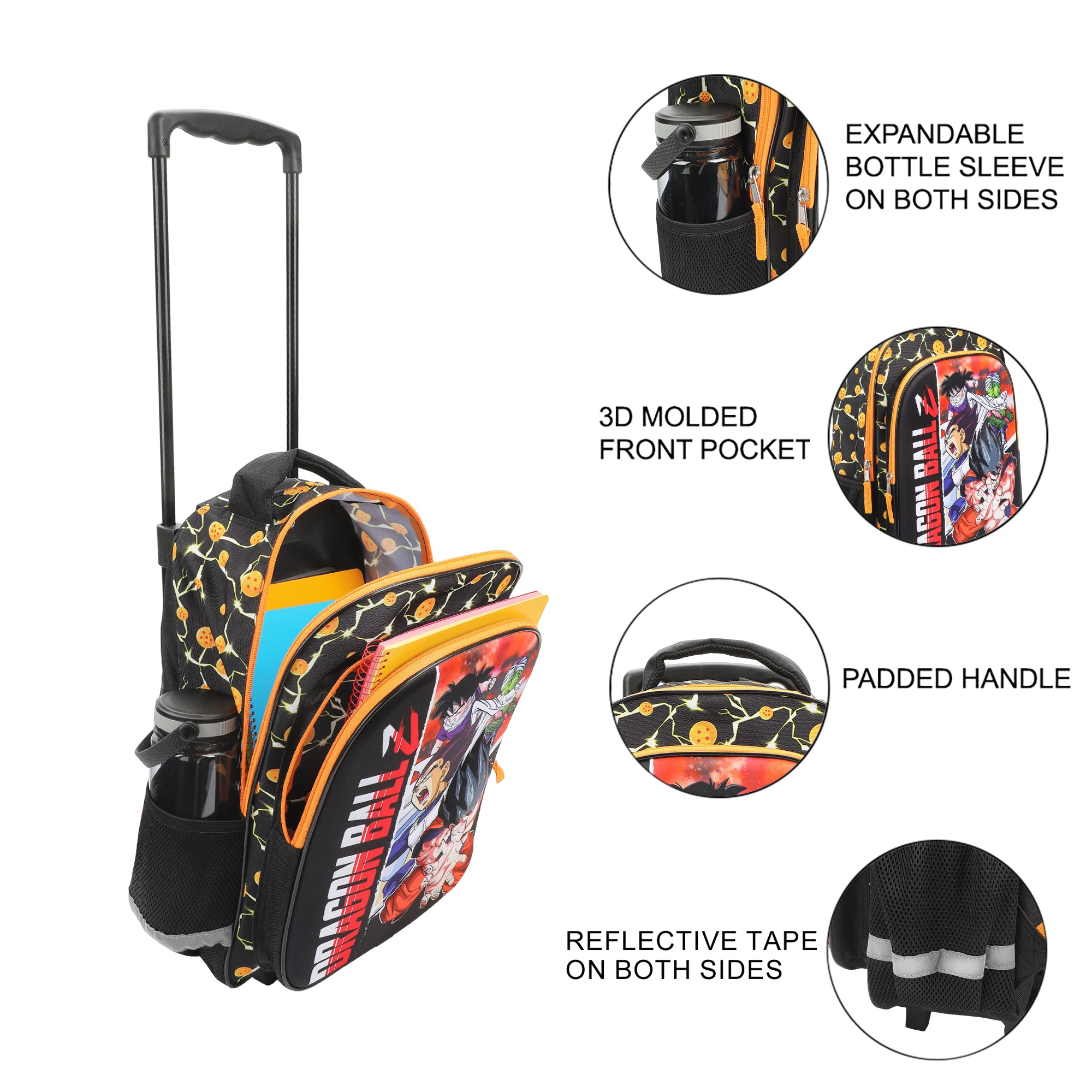 Dragon Ball Z Group Shot 16" Rolling Travel Backpack