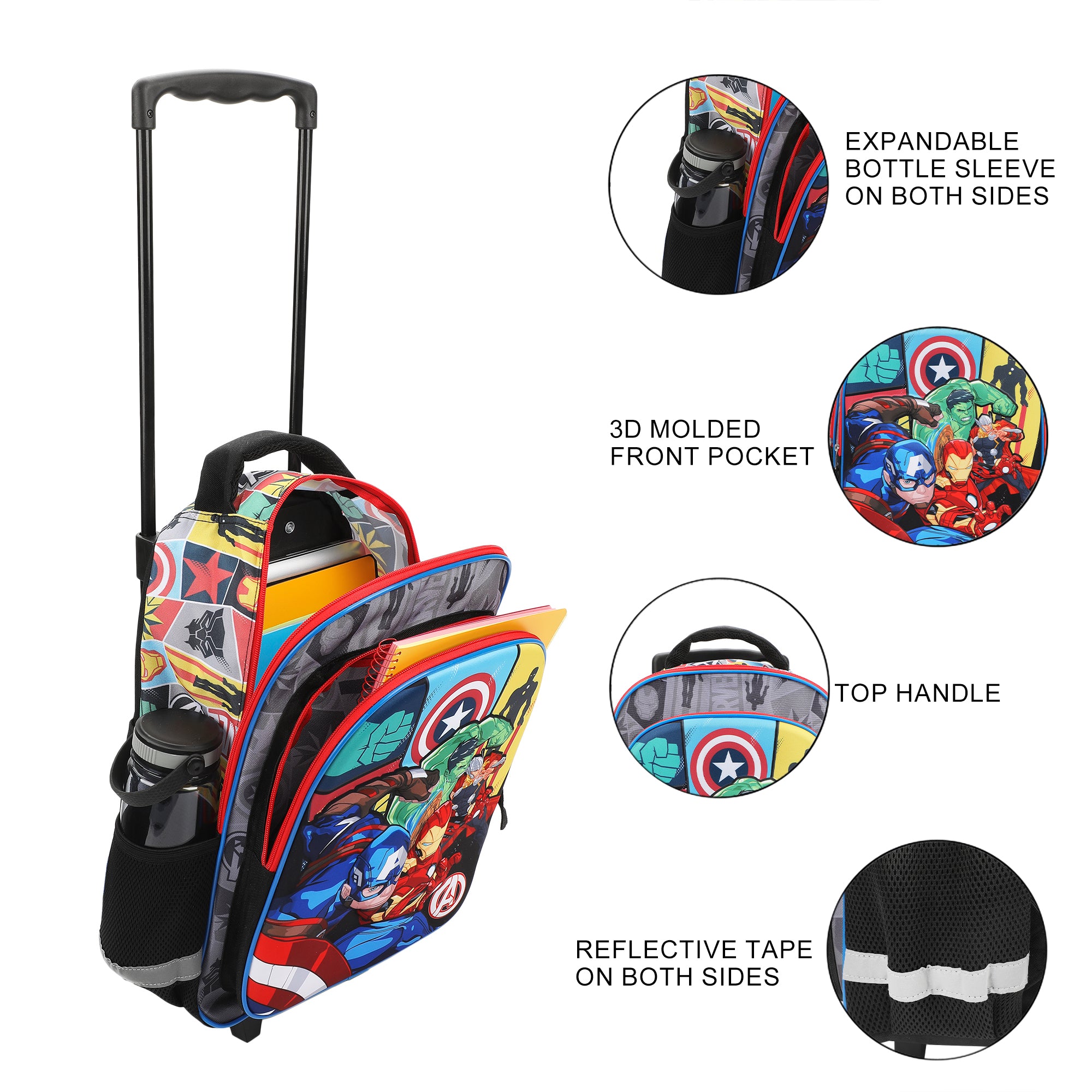Marvel Avengers 16" Rolling Travel Backpack