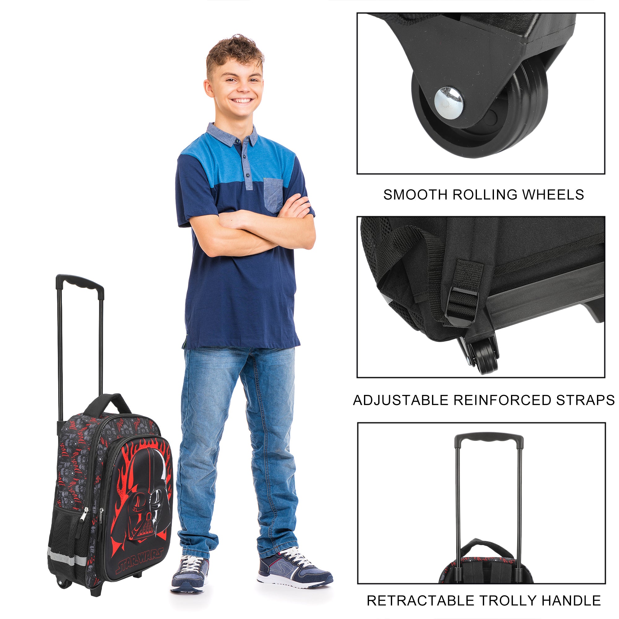 Star Wars Darth Vader 16" Rolling Travel Backpack