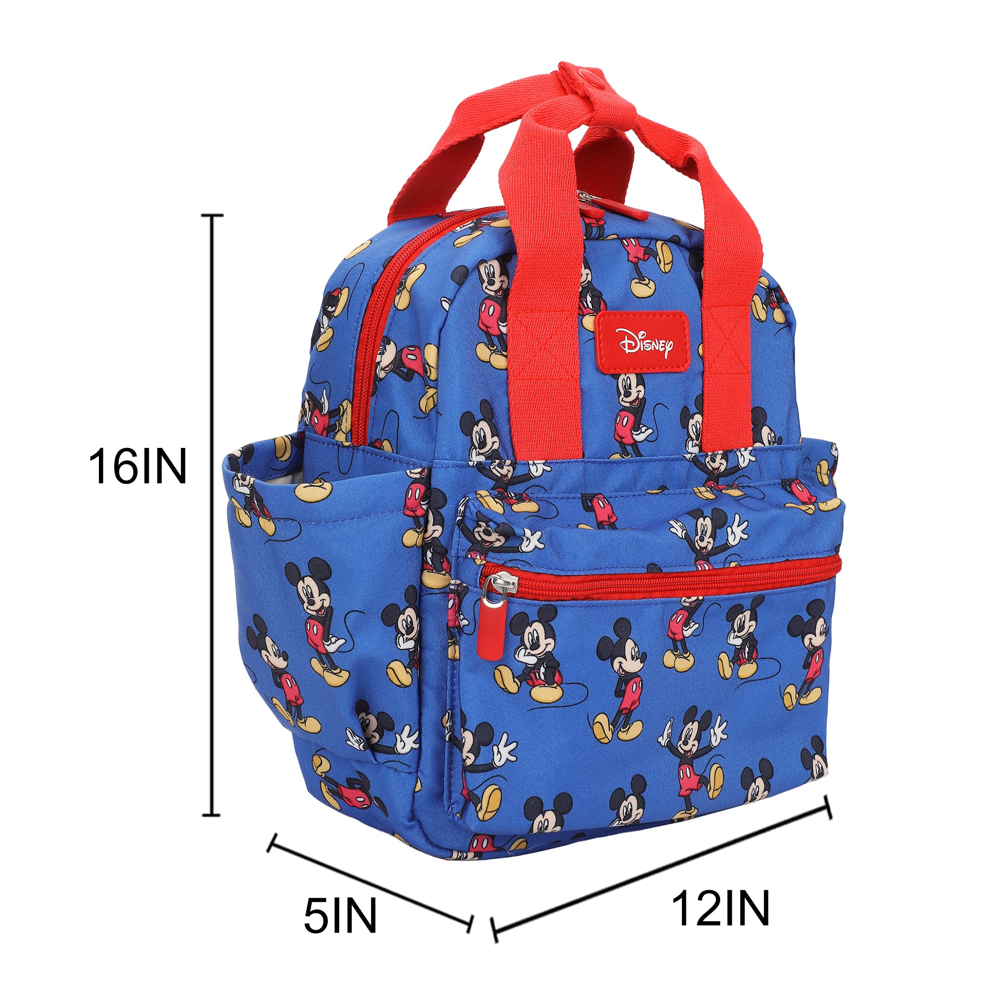 Mickey Mouse Classic All-Over Print 16” Toddler Backpack For Preschool, Daycare, And Travel