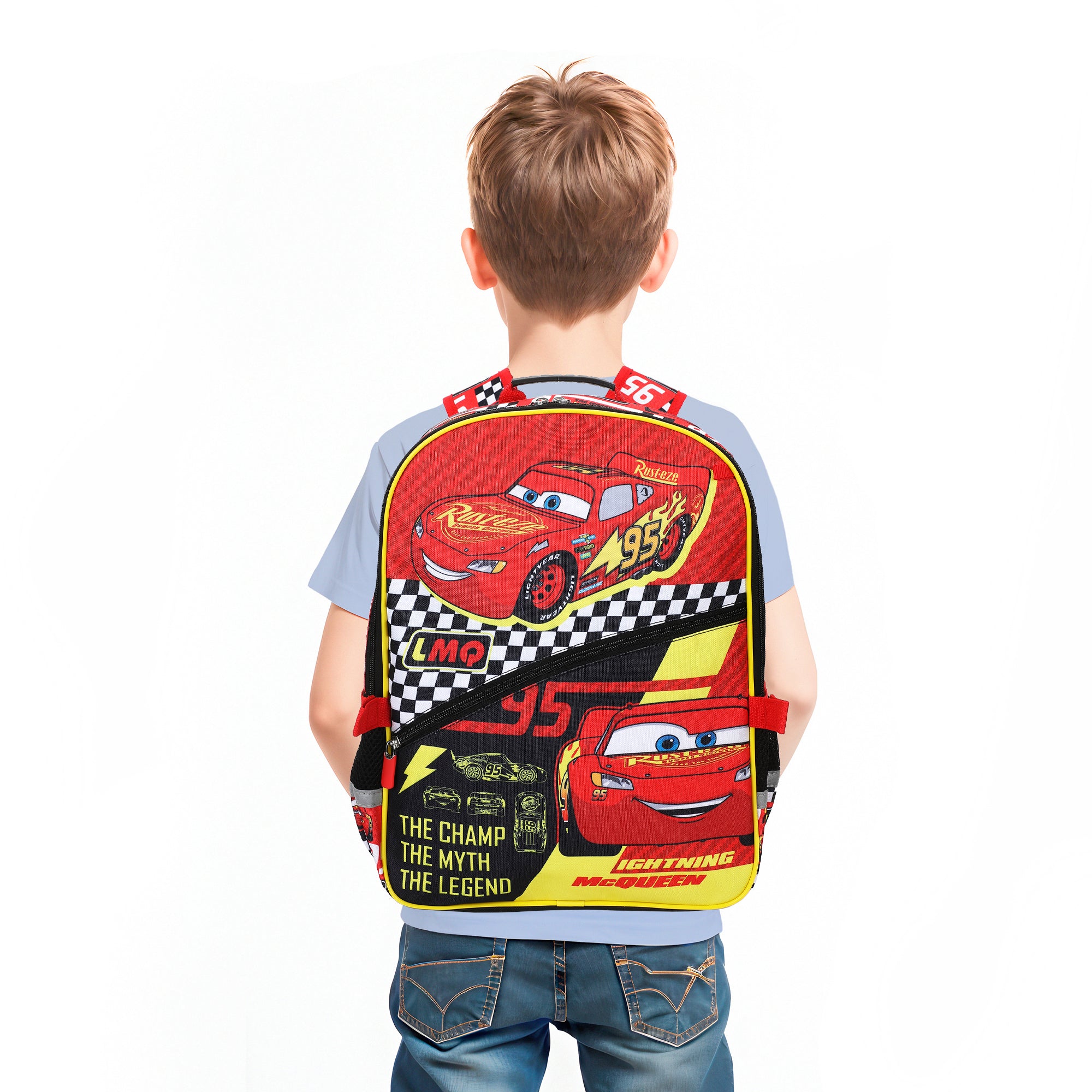 Disney's Cars Lightning McQueen 5-Piece 16" Backpack And Lunch Set For School & Travel