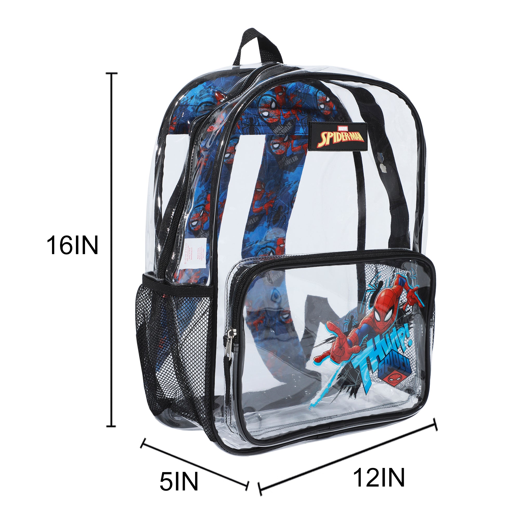 16 kids backpack deminsions WZLVO 3PCS Unicorn for Girls, 16" Preschool Bookbag with Lunch Box, Water Resistant School Bags Set for Elementary Kindergarten Toddler or a family outing Spider-Man Classic Kids' Clear PVC