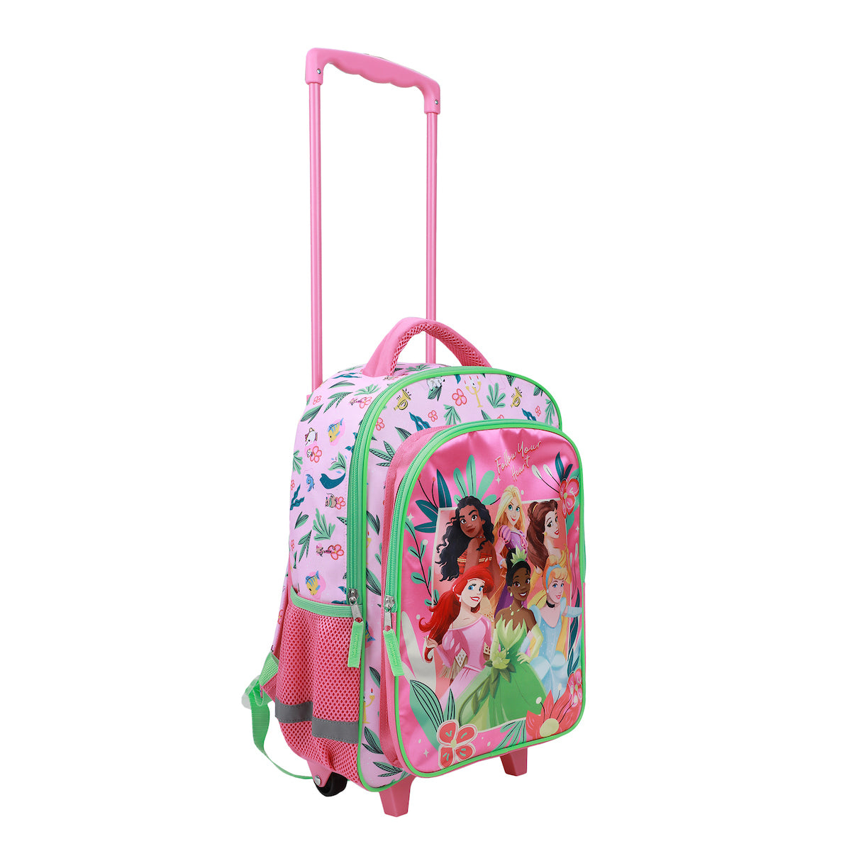 Disney 16 Princesses Girls Rolling Backpack with Adjustable Handle