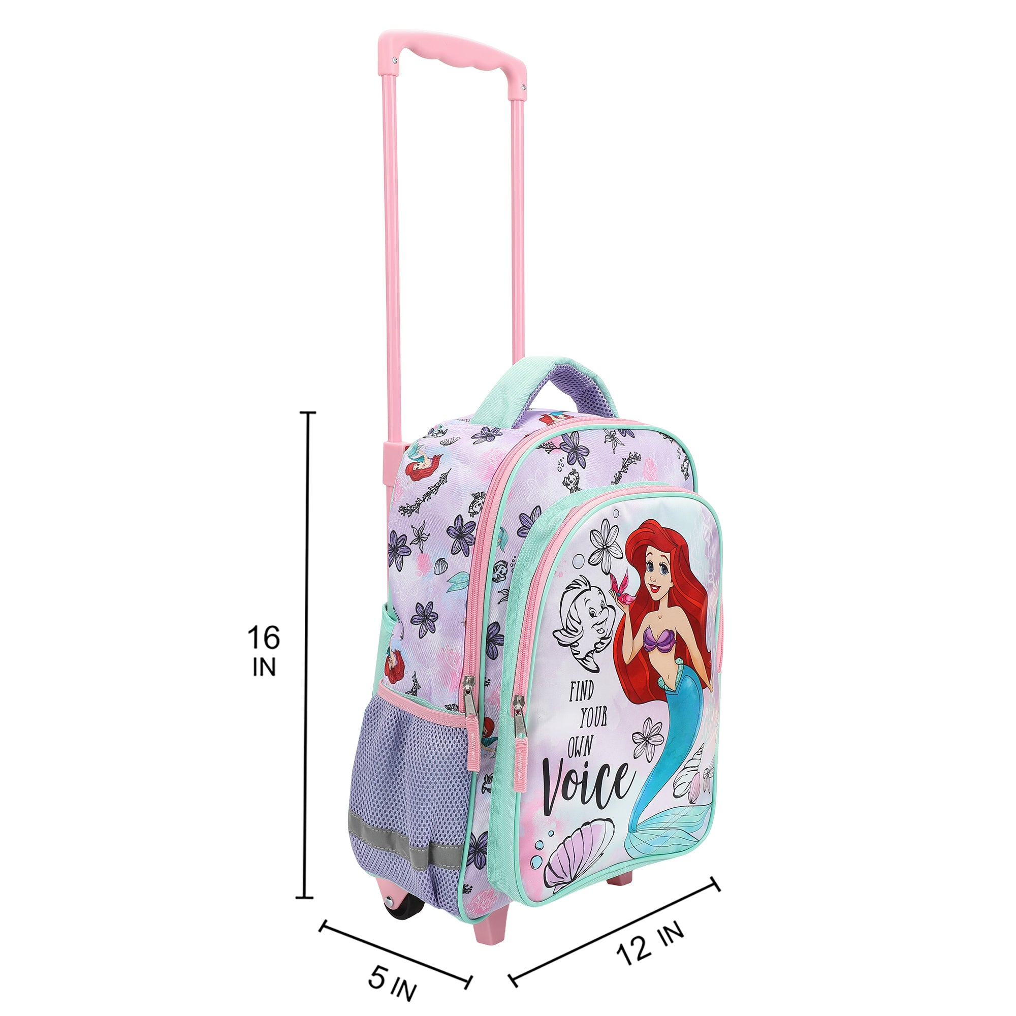 The Little Mermaid Ariel Find Your Voice 16" Rolling Travel Backpack