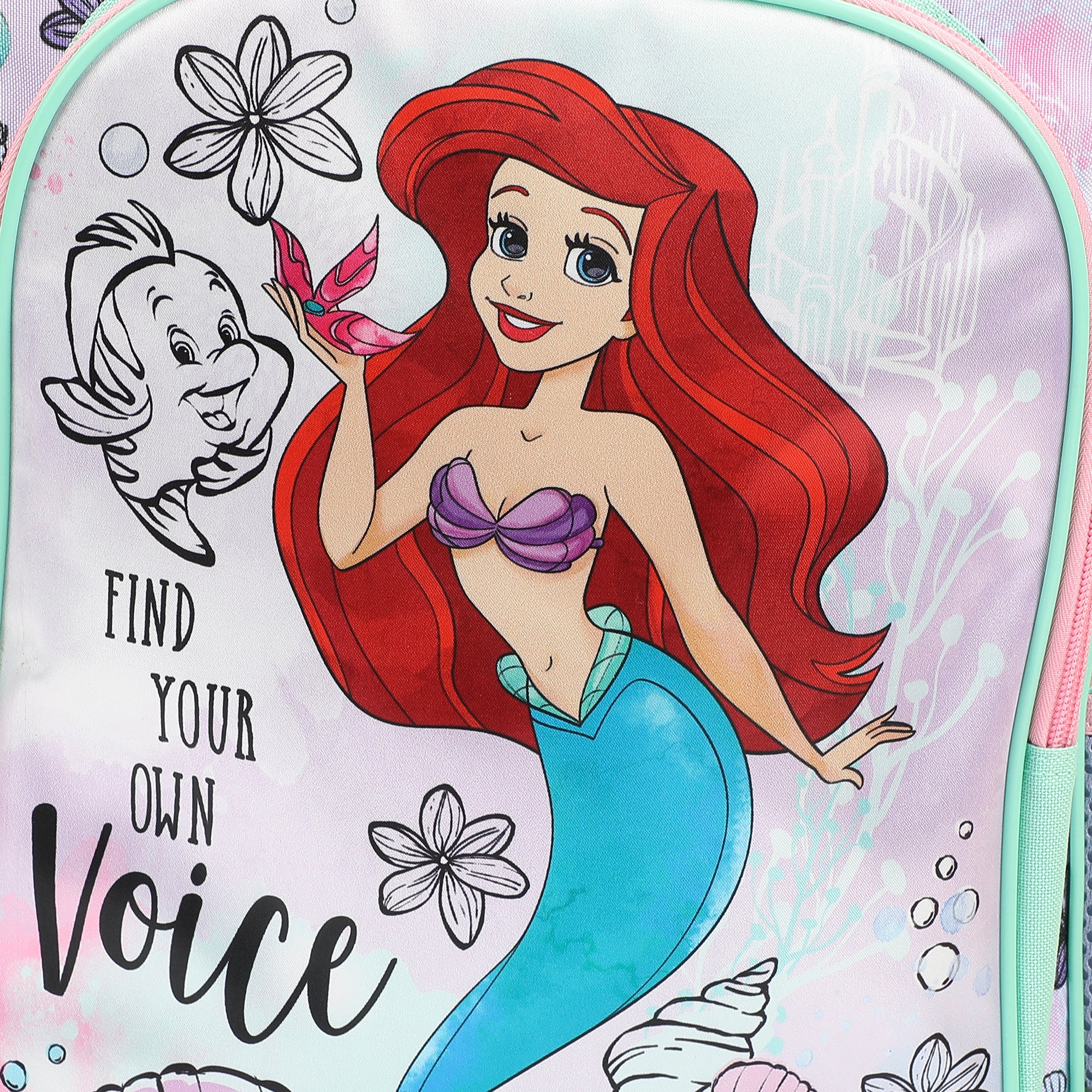 The Little Mermaid Ariel Find Your Voice 16" Rolling Travel Backpack