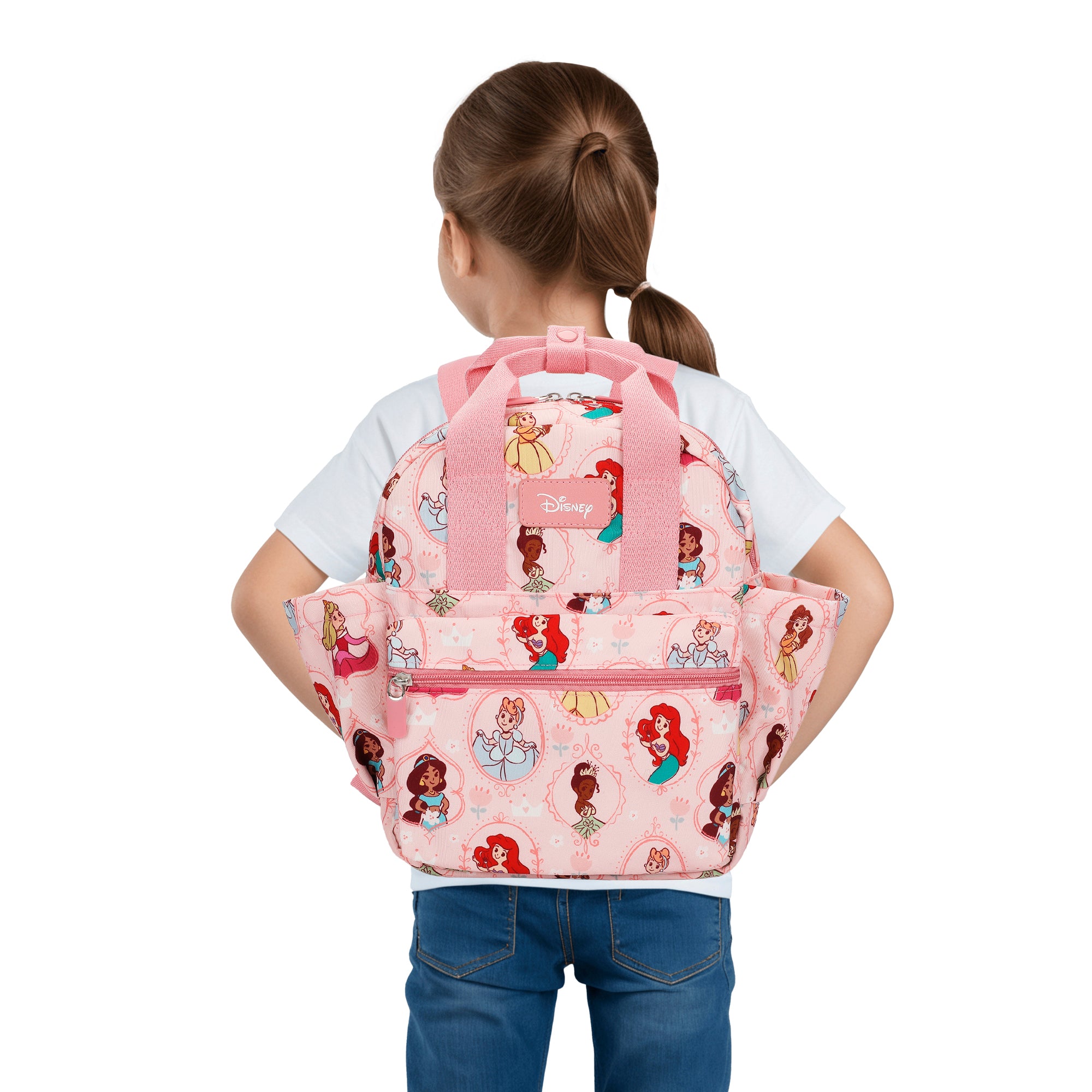 Disney Princesses All-Over Print 16” Toddler Backpack For Preschool, Daycare, And Travel