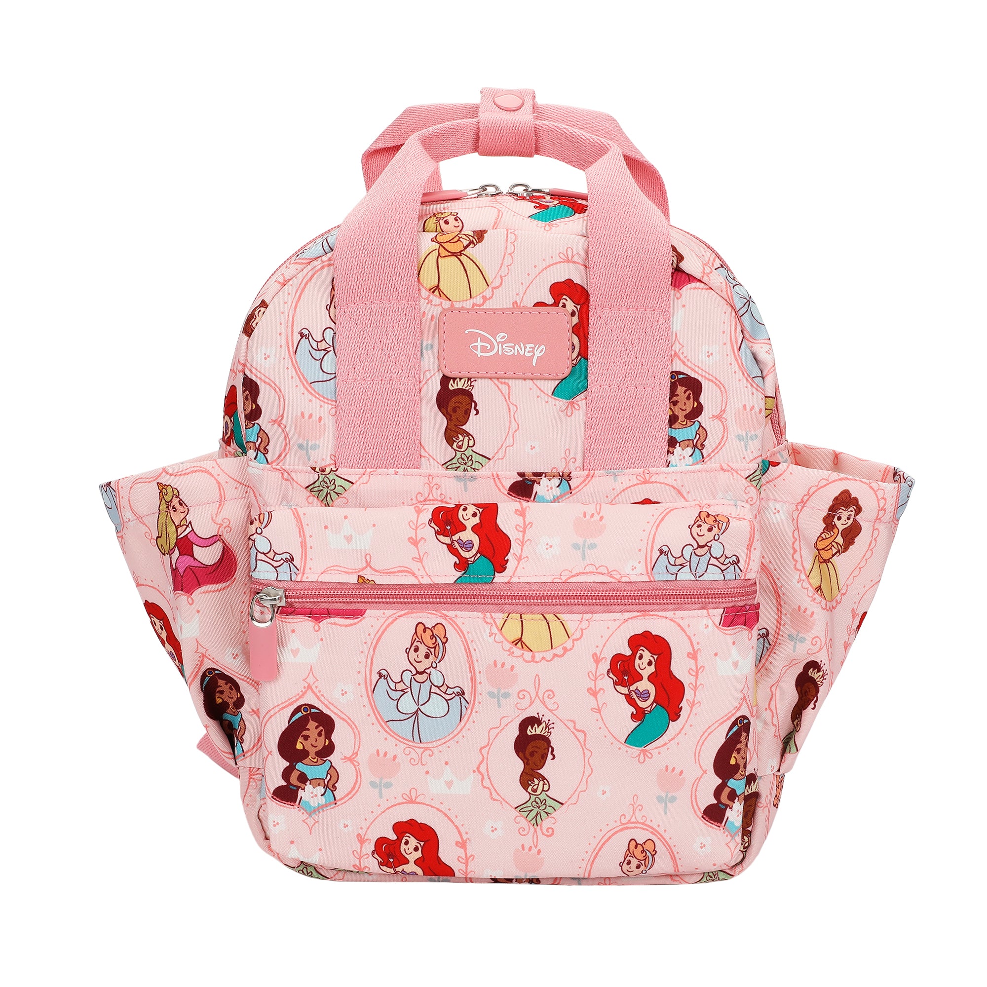 Disney Princesses All-Over Print 12" Toddler Backpack For Preschool, Daycare, And Travel