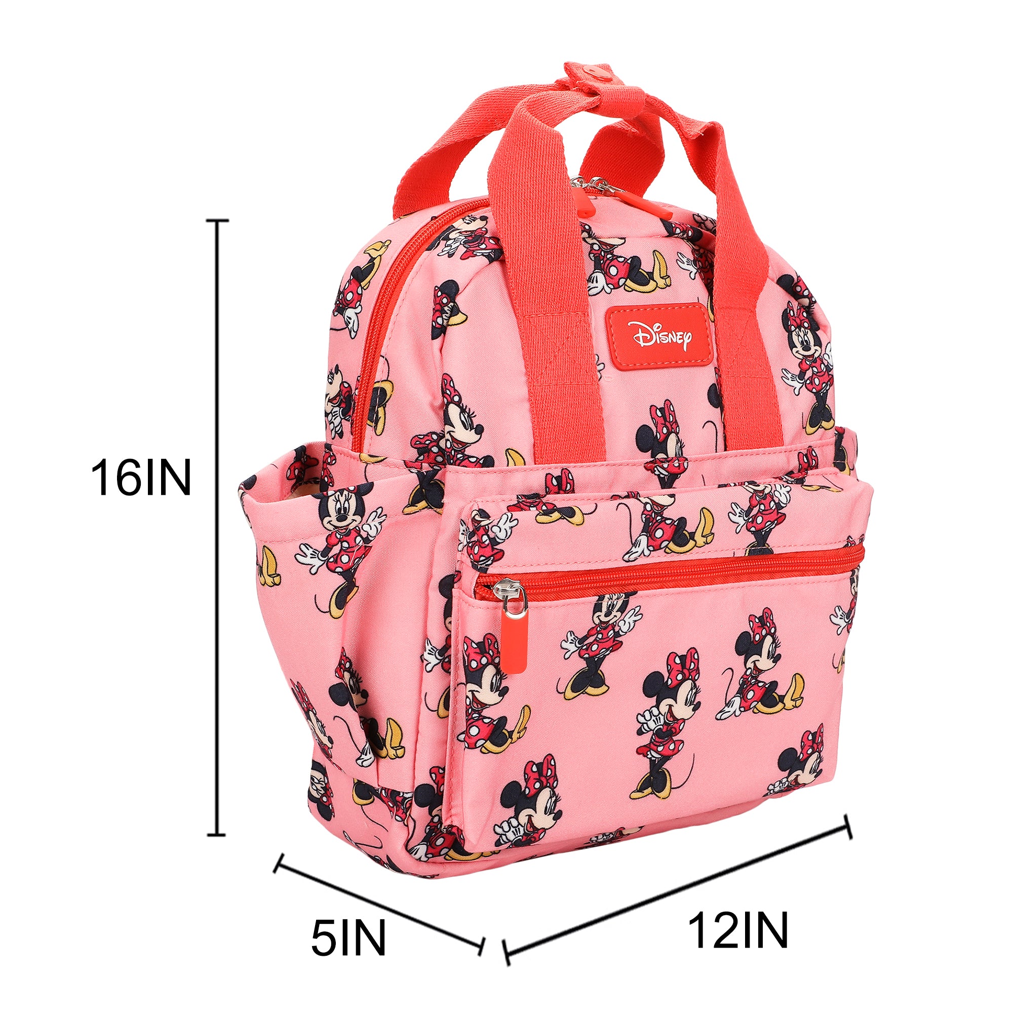 Minnie Mouse Classic All-Over Print 16” Toddler Backpack For Preschool, Daycare, And Travel