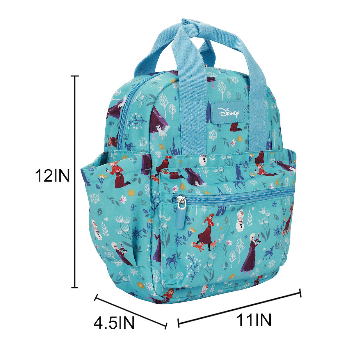 Frozen Elsa, Anna, And Olaf All-Over Print 12" Toddler Backpack For Preschool, Daycare, And Travel