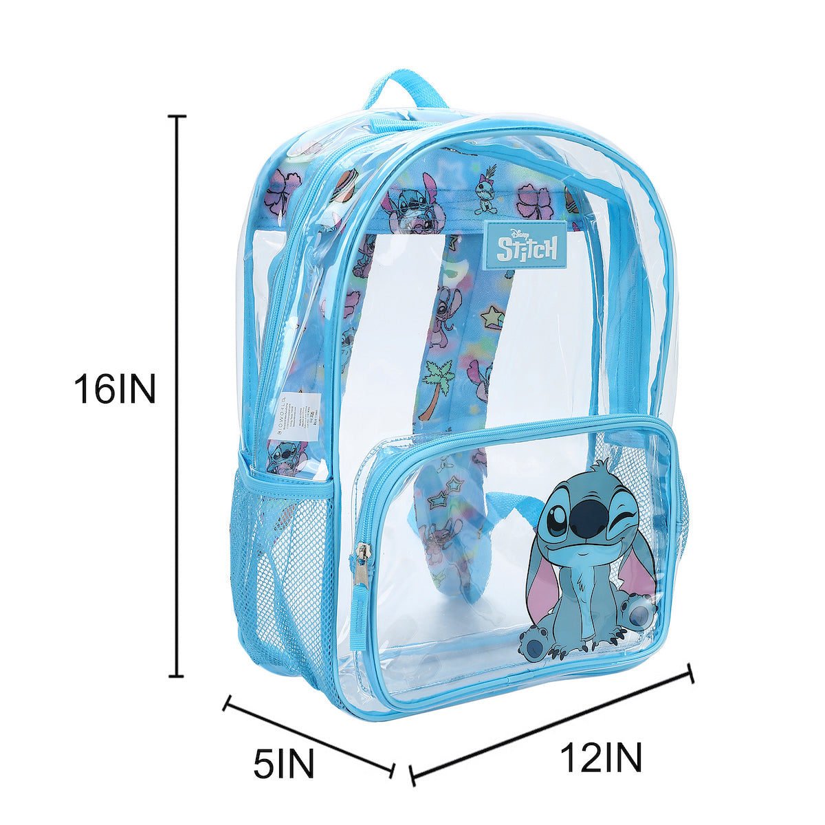 Disney Stitch Kids' Clear PVC 16" Backpack
