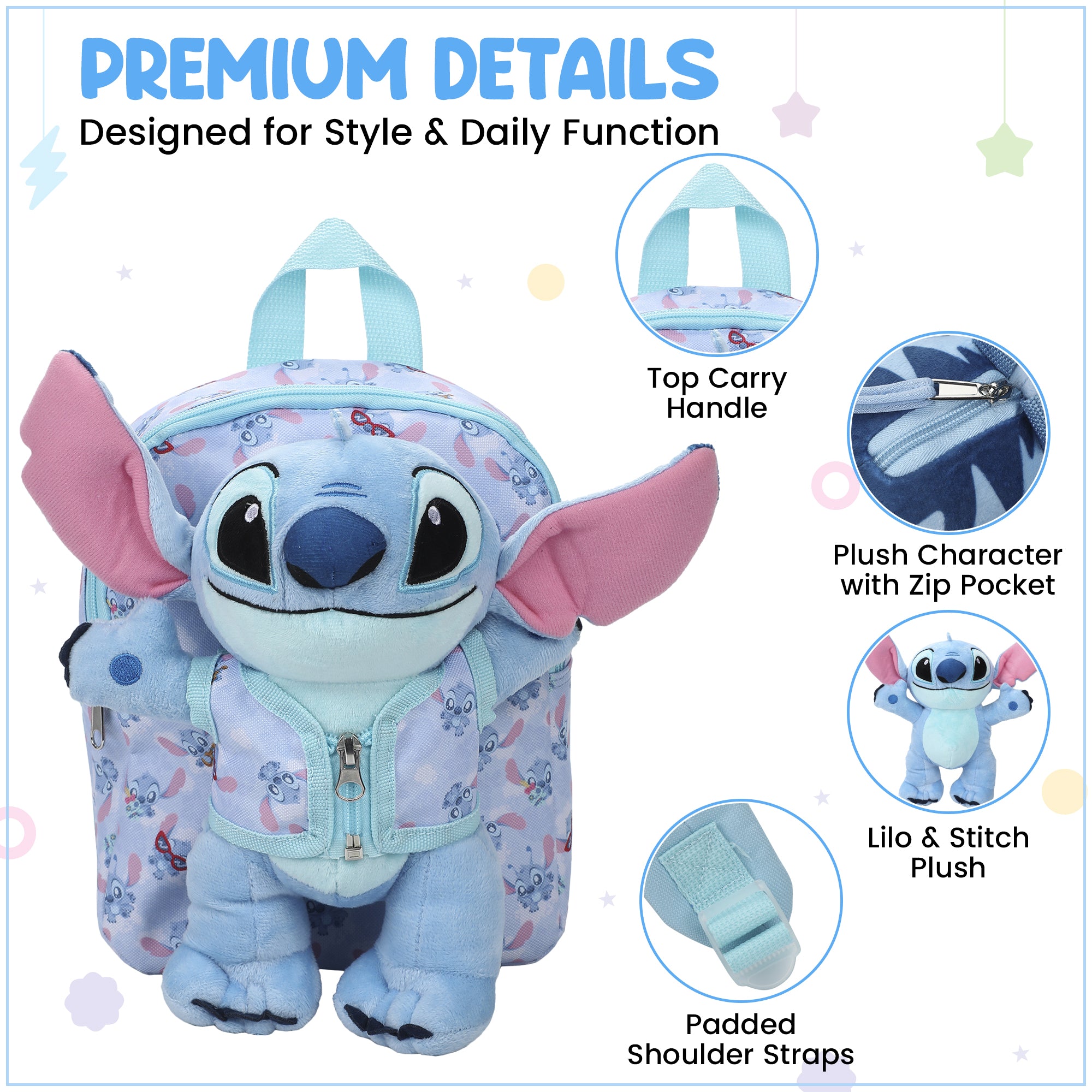 Lilo & Stitch Plush Stitch 10" Backpack