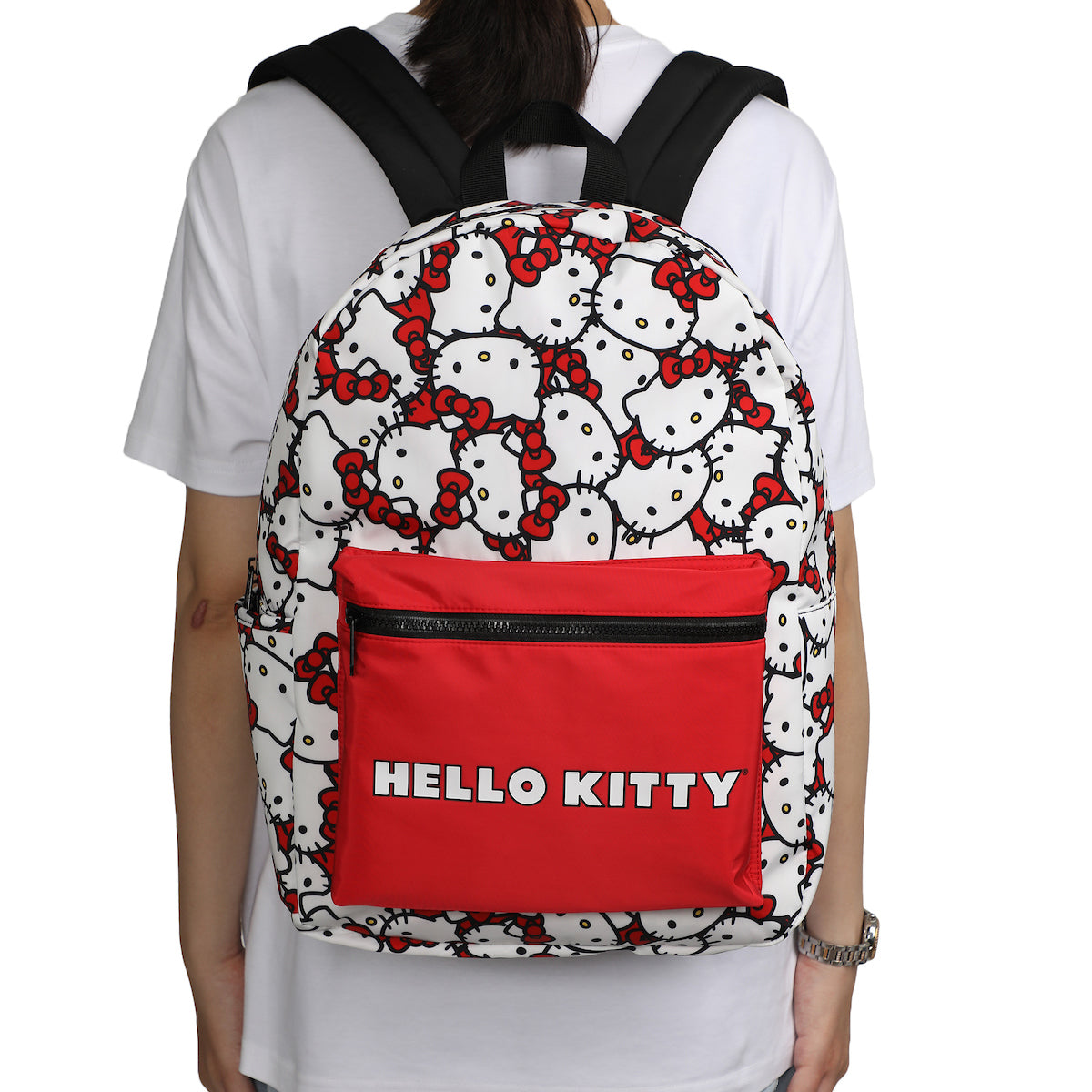 Sanrio Hello Kitty Head Toss AOP with Hello Kitty Verbiage Travel Backpack
