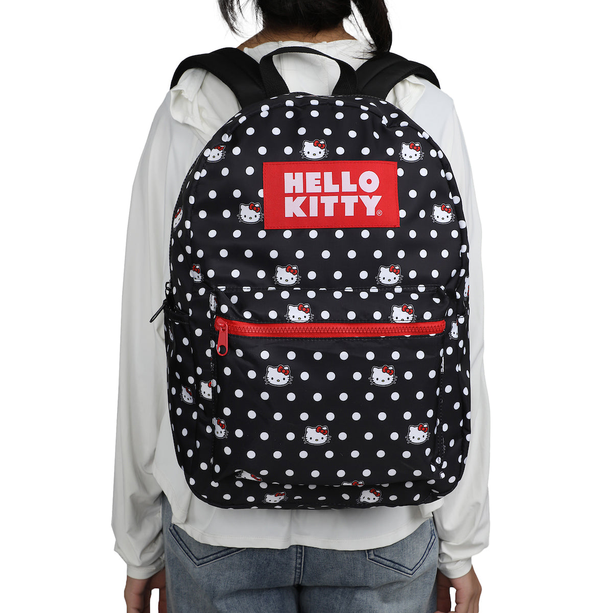 Hello Kitty Head and Polka Dots AOP Travel Backpack