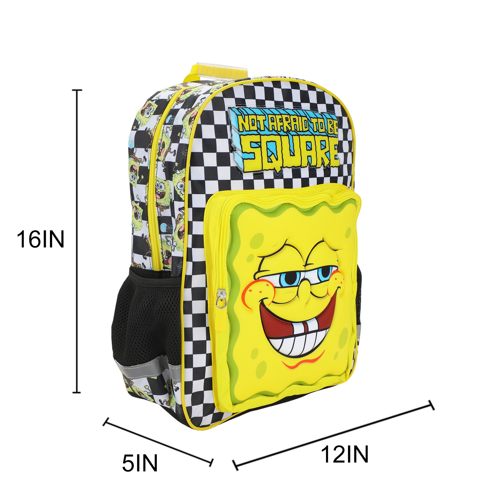 SpongeBob SquarePants "Not Afraid To Be Square" 16" Kid's Backpack For School And Travel