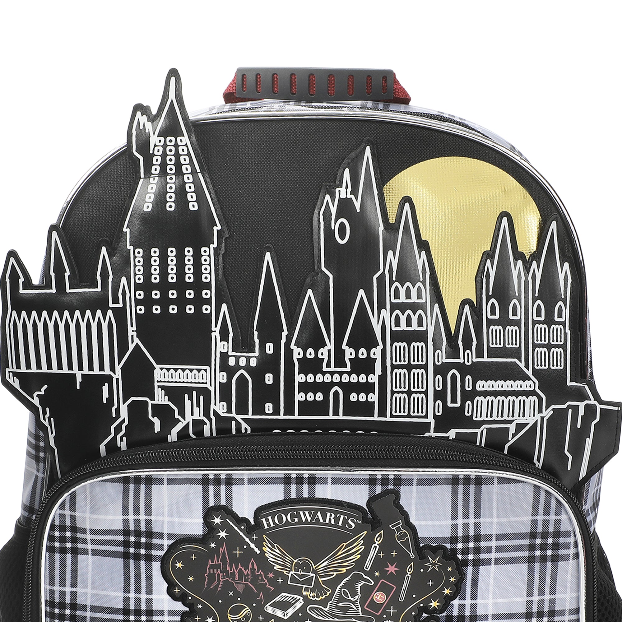Harry Potter Hogwarts Tartan Crest 16" Kid's Backpack For School And Travel
