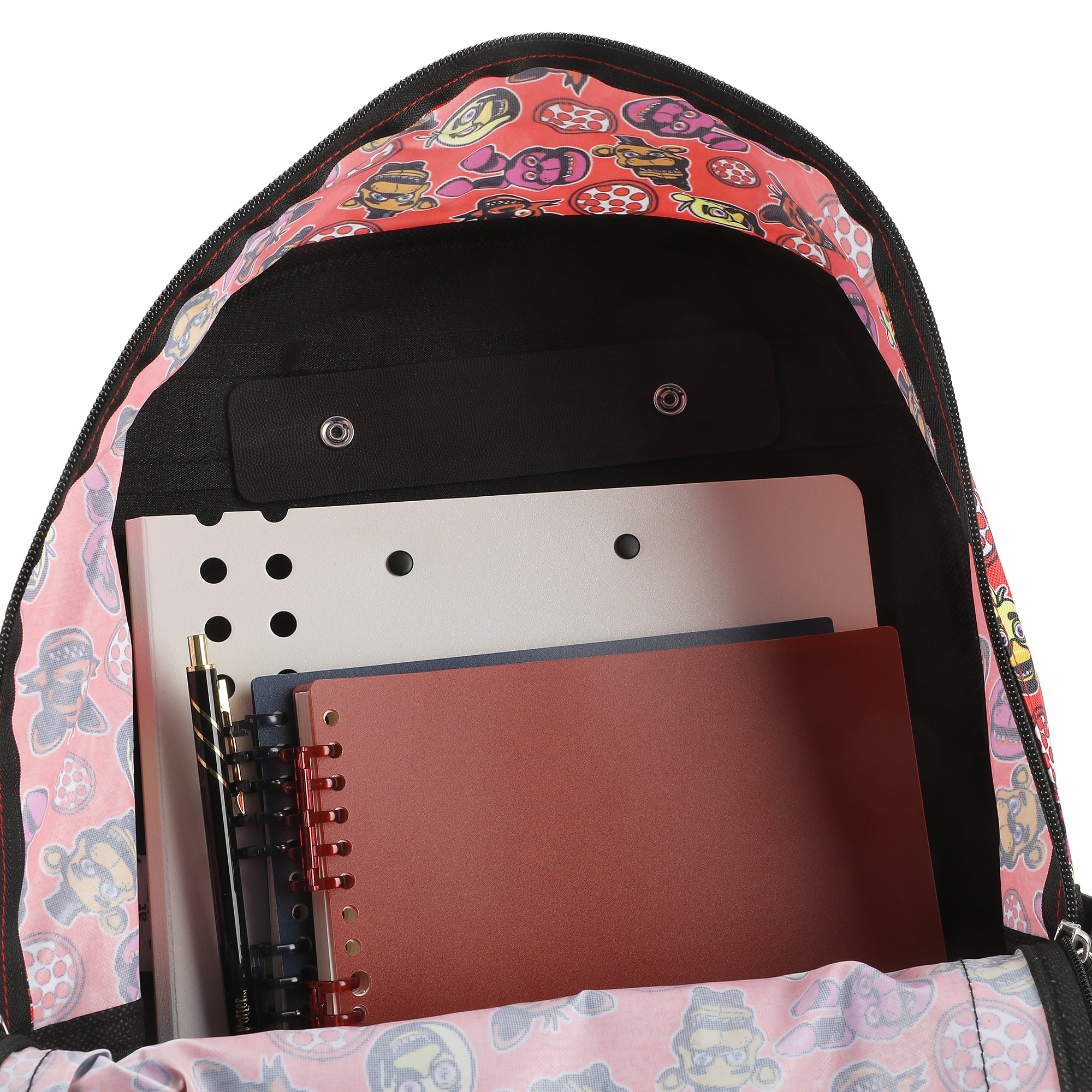 Five Nights at Freddy's 16" Rolling Travel Backpack With Wheels And Pizza Keychain