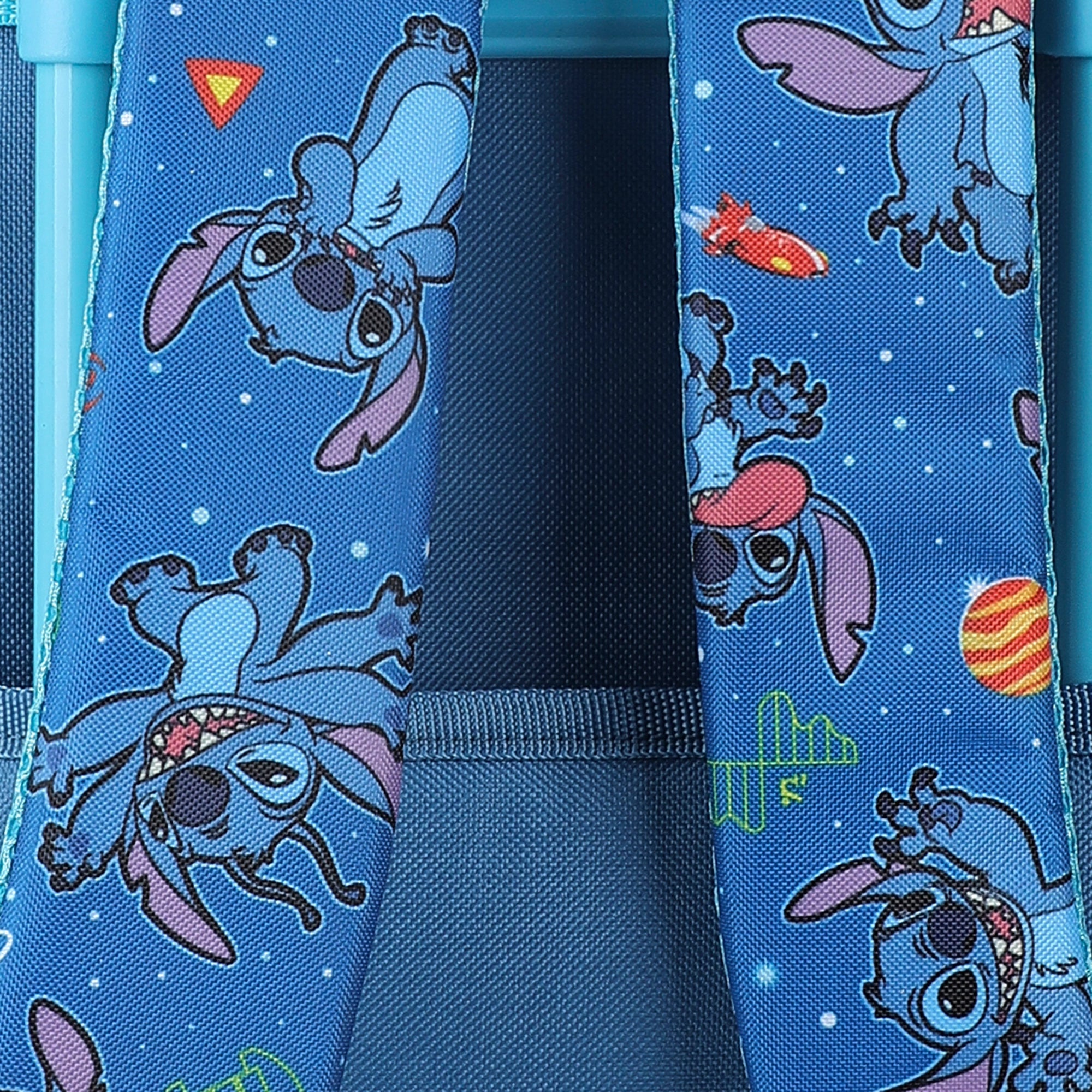 Disney's Stitch 16" Rolling Travel Backpack With Wheels And A Keychain