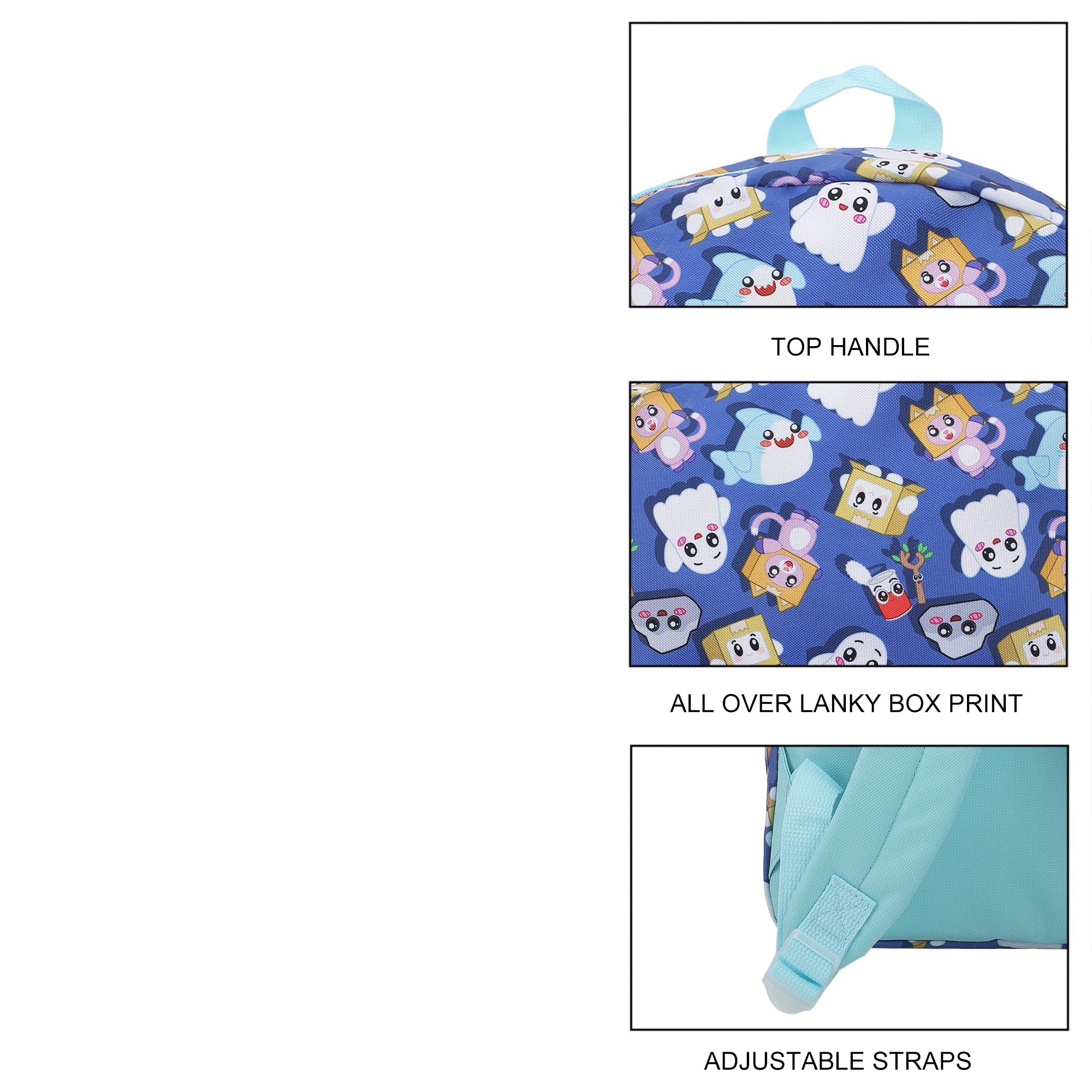 Lanky Box Character All-Over Print 16" Kid's Backpack For School And Travel