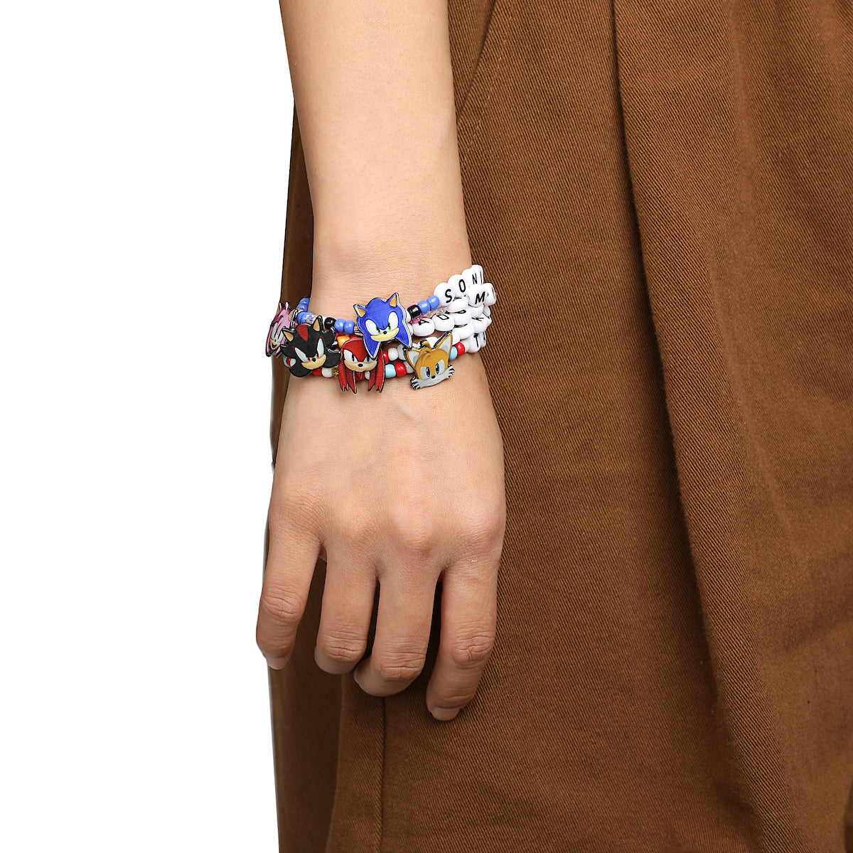 Sonic The Hedgehog Characters 5-Piece Stretchy Beaded Bracelet Set