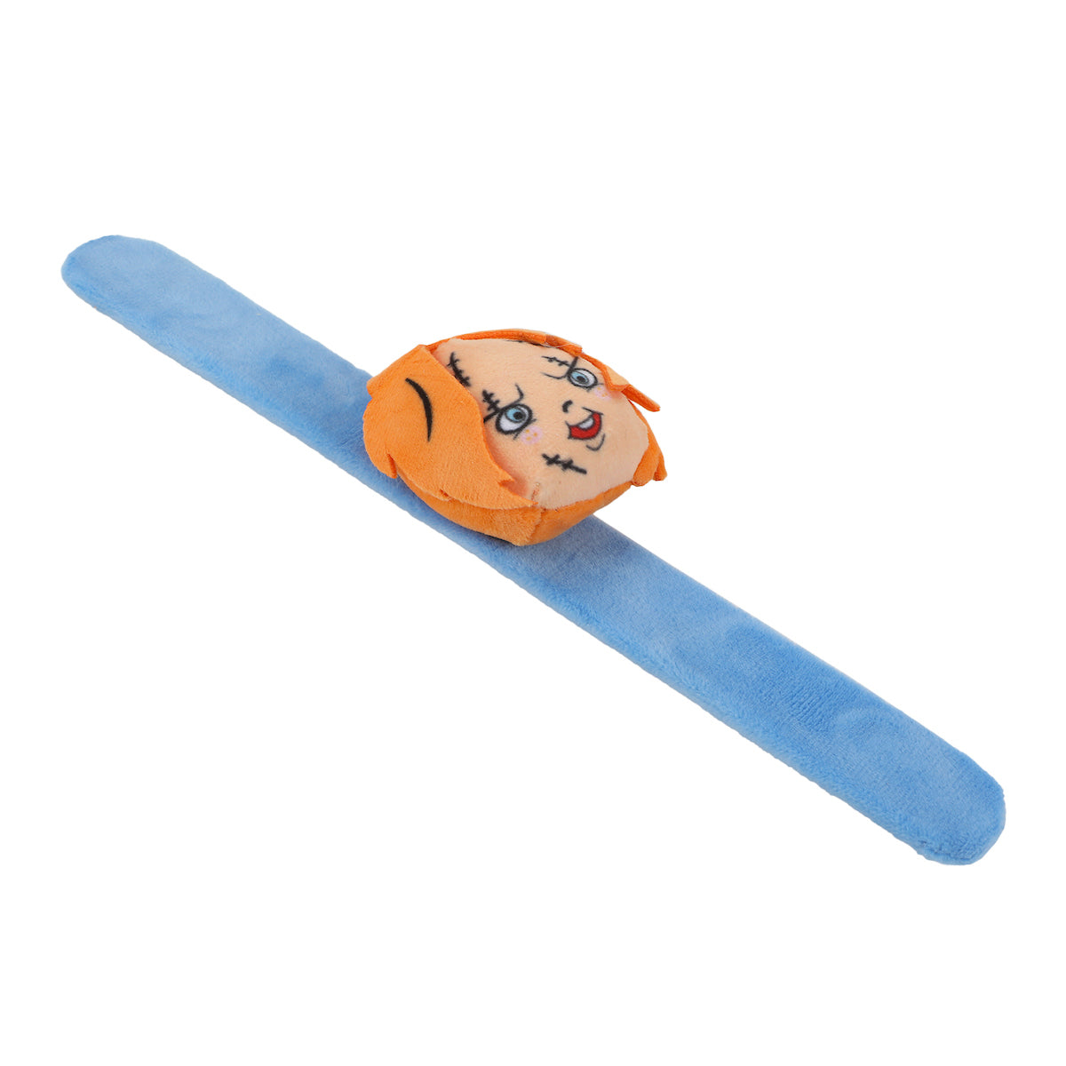 Chucky 3D Plush Character Head Blue Snap-On Wristband
