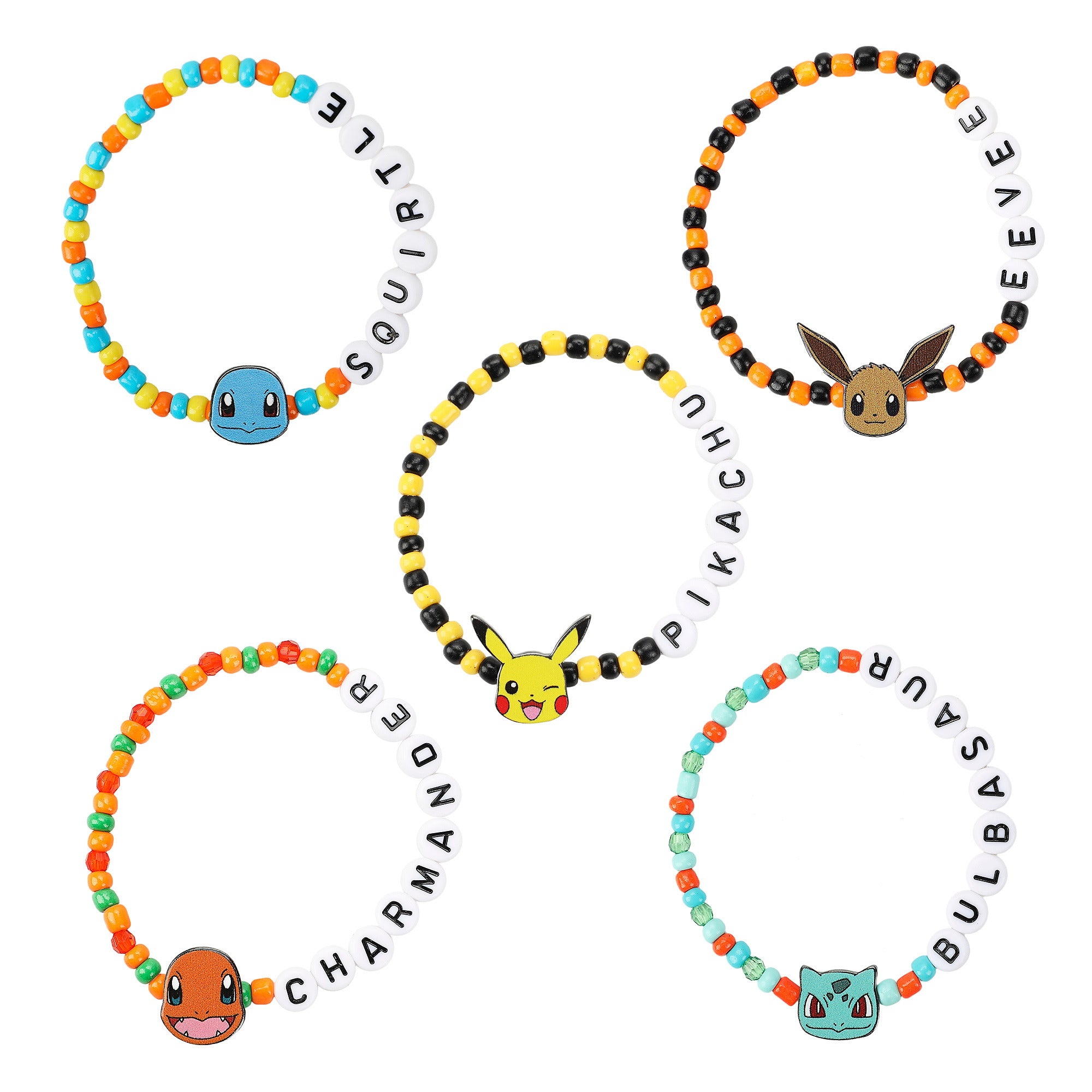 Pokémon Characters 5-Piece Stretchy Beaded Bracelet Set