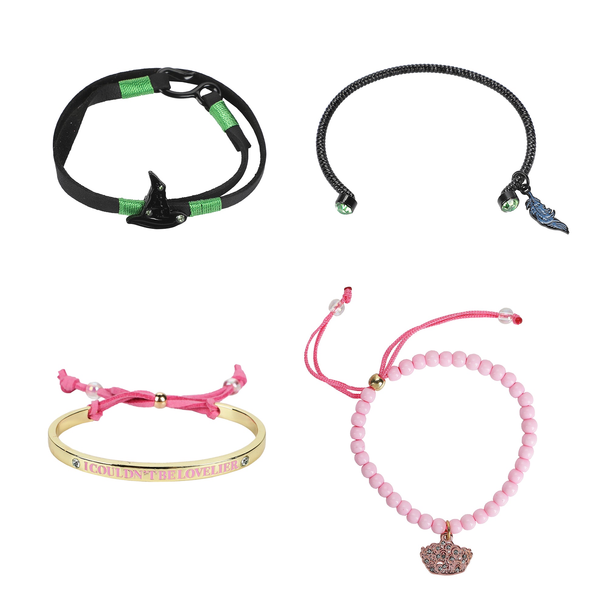 Wicked: Glinda and Elphaba Arm Party 4 Pack Bracelet Set