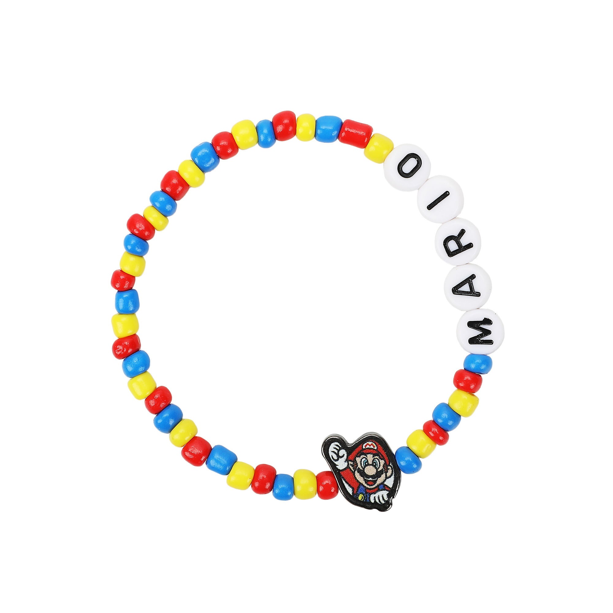 Super Mario Tradesies Pack Multi Character Women's Beaded Letters and Charm Bracelet Set